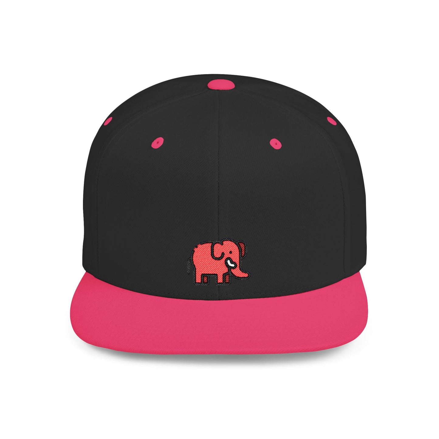 Icons Embroidered Red Elephant Flat Bill Snapback – Lightweight, Custom Fit, Premium Quality