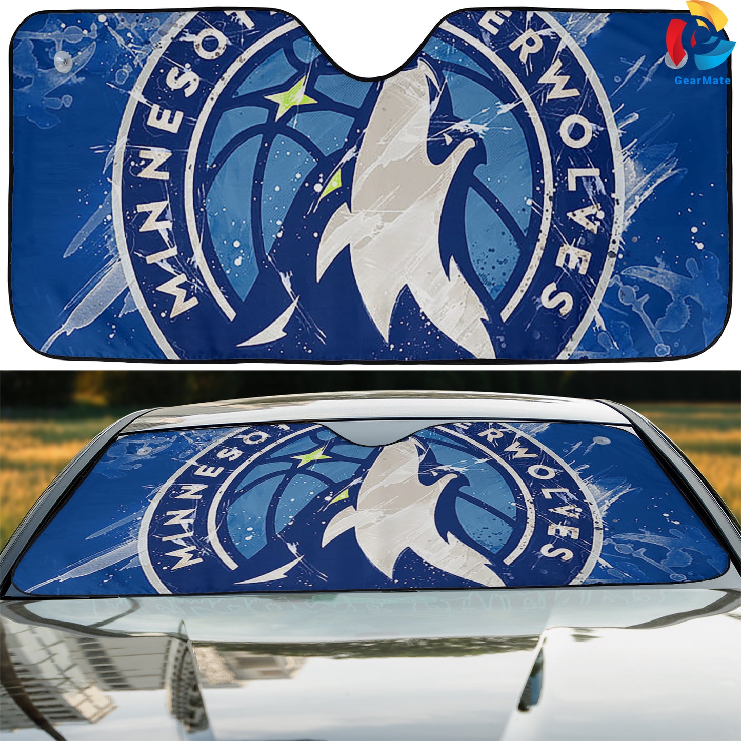 NBA Minnesota Timberwolves Reflective Car Sunshade – Premium Heat & UV Protection, Universal Fit