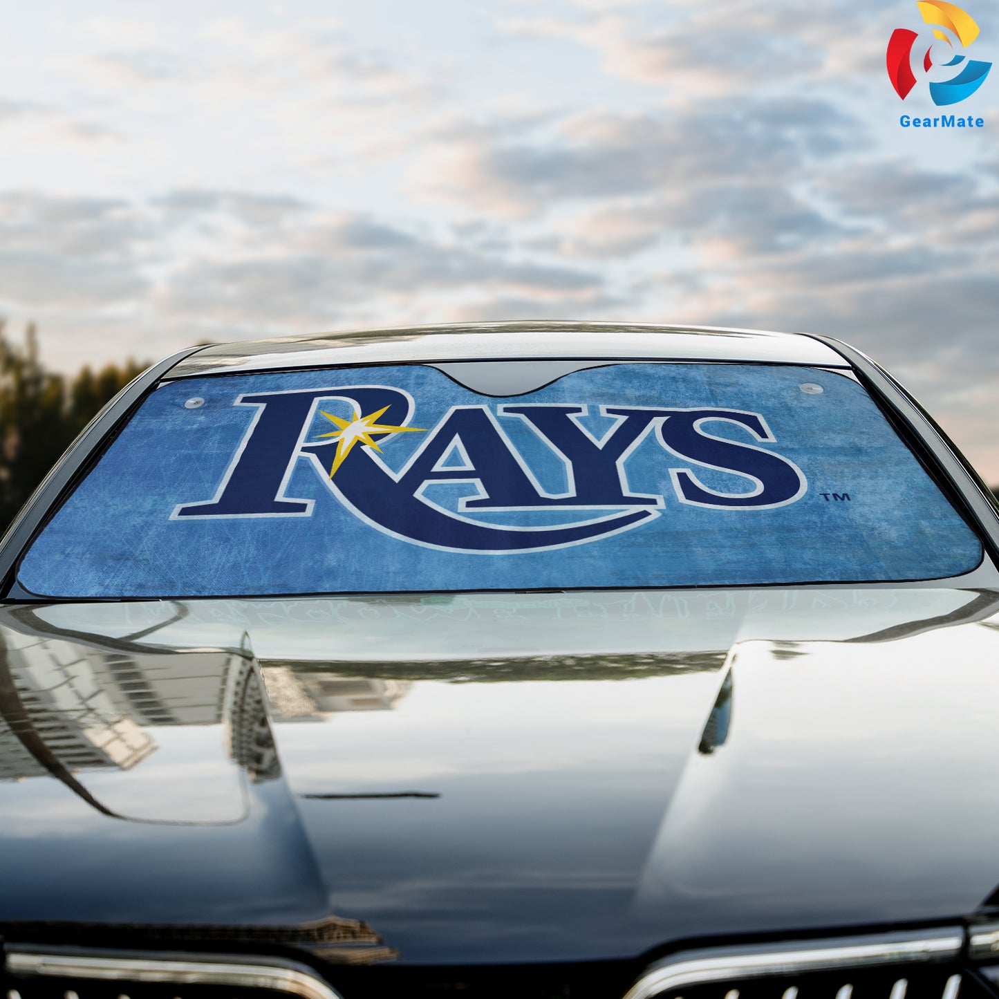 Tampa Bay Rays MLB Baseball Drive With Pride Car Cover Reflective Car Sunshade – Premium Heat & UV Protection, Universal Fit