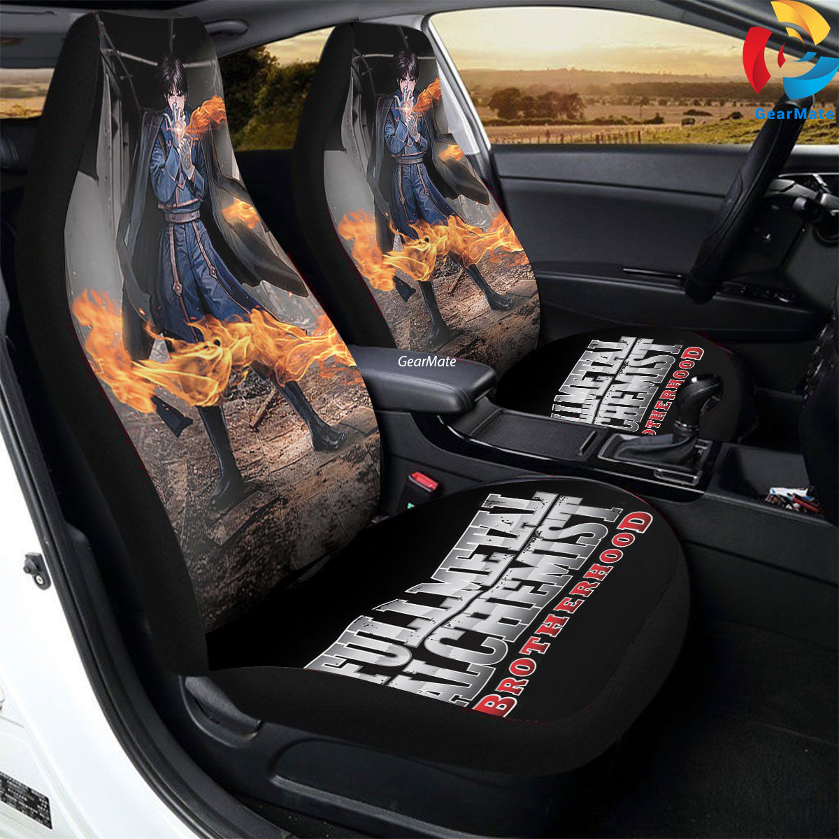 Fullmetal Alchemist Roy Mustang Car Seat Covers – High Quality Graphic and Polar Fleece Protector Set