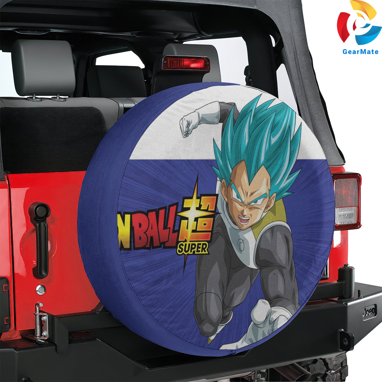 Dragon Ball SSB Vegeta Spare Tire Cover – Premium Waterproof UV-Resistant Protector