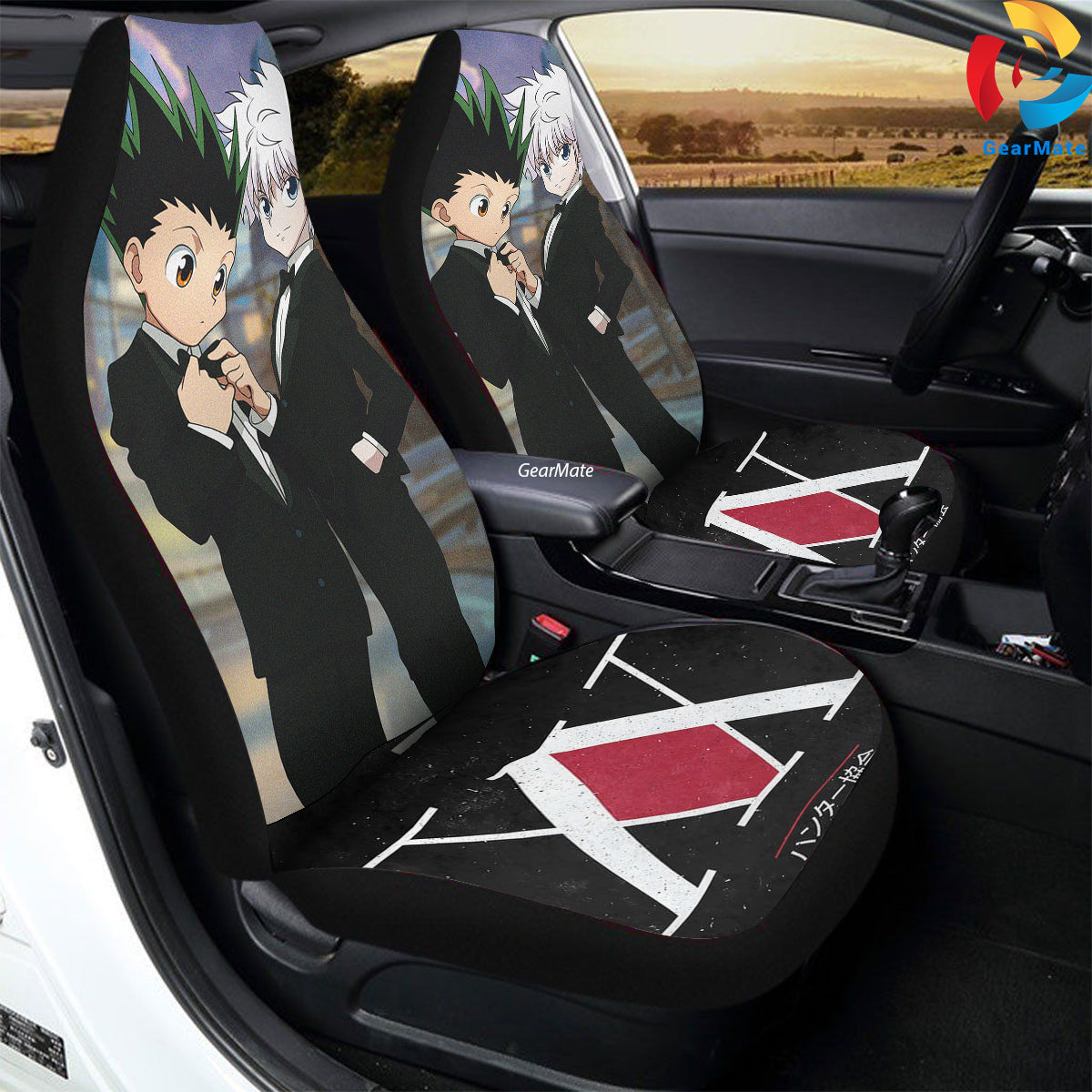 Hunter X Hunter Black Suite Car Seat Covers – High Quality Graphic and Polar Fleece Protector Set