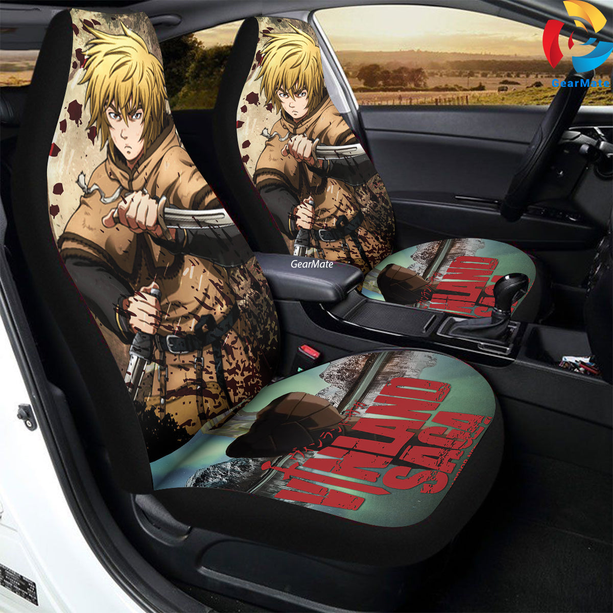 Vinland Saga Thorfinn Viking Car Seat Covers – High Quality Graphic and Polar Fleece Protector Set