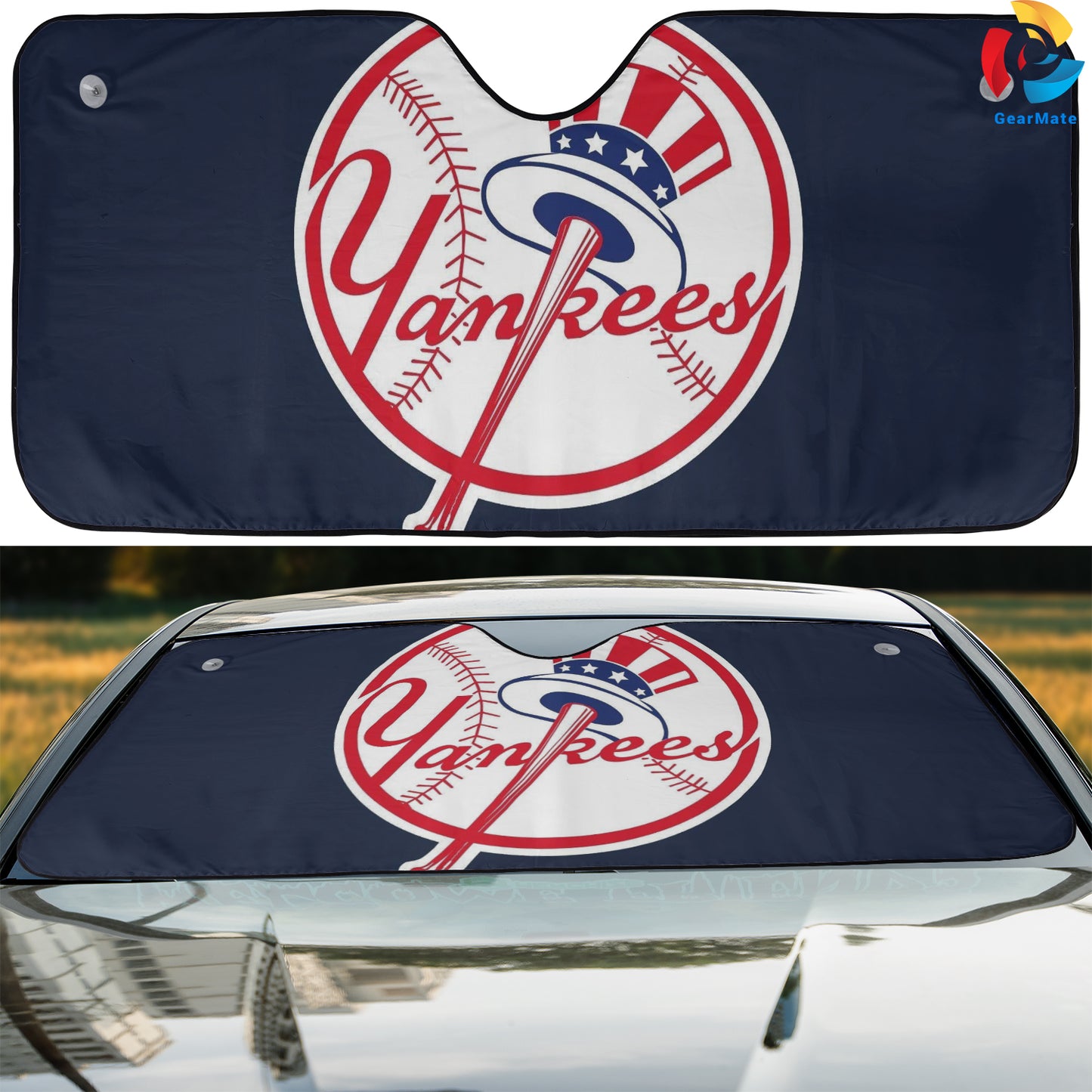 New York Yankees Baseball Best Team Reflective Car Sunshade – Premium Heat & UV Protection, Universal Fit