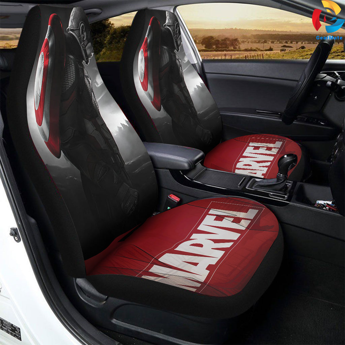 Captain America Marvel Car Seat Covers – High Quality Graphic and Polar Fleece Protector Set