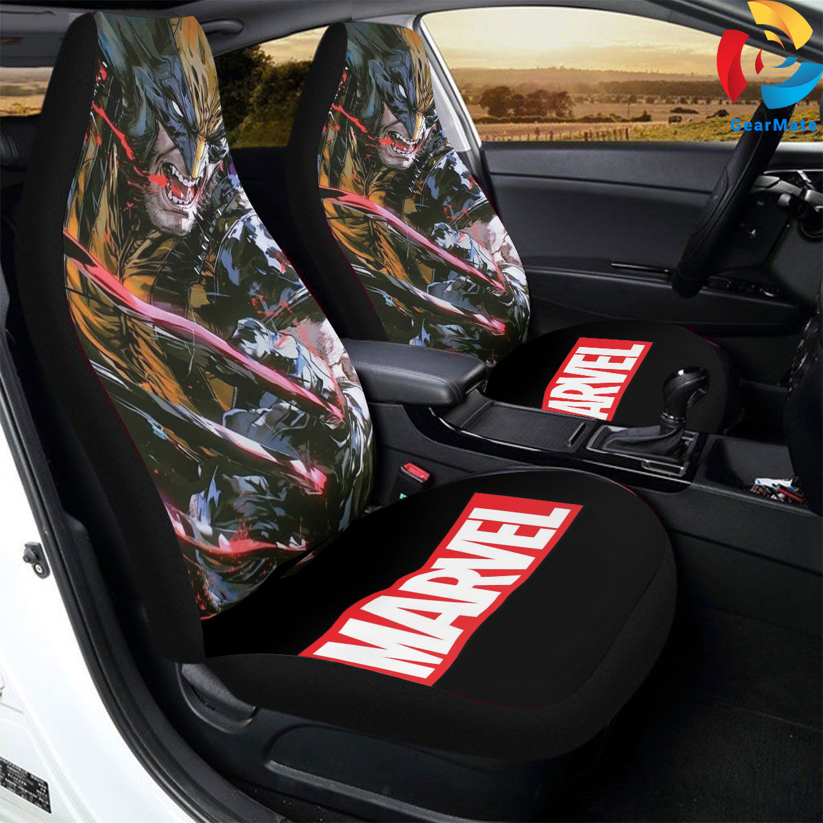 Marvel Wolverine Marvel Merch Car Seat Covers – High Quality Graphic and Polar Fleece Protector Set