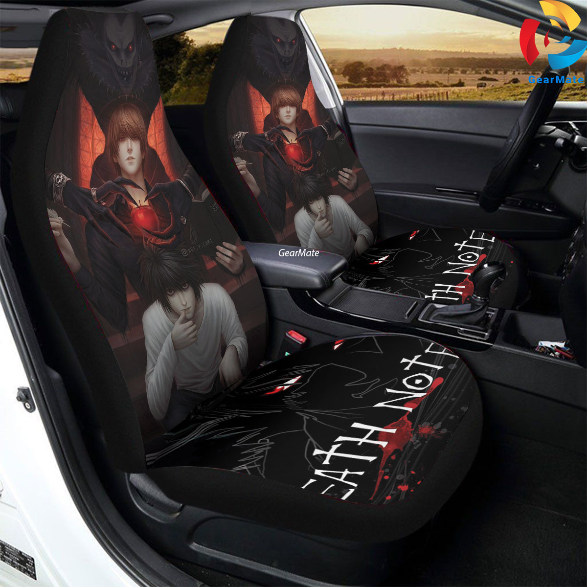 Death Note Light Ryuk Car Seat Covers – High Quality Graphic and Polar Fleece Protector Set