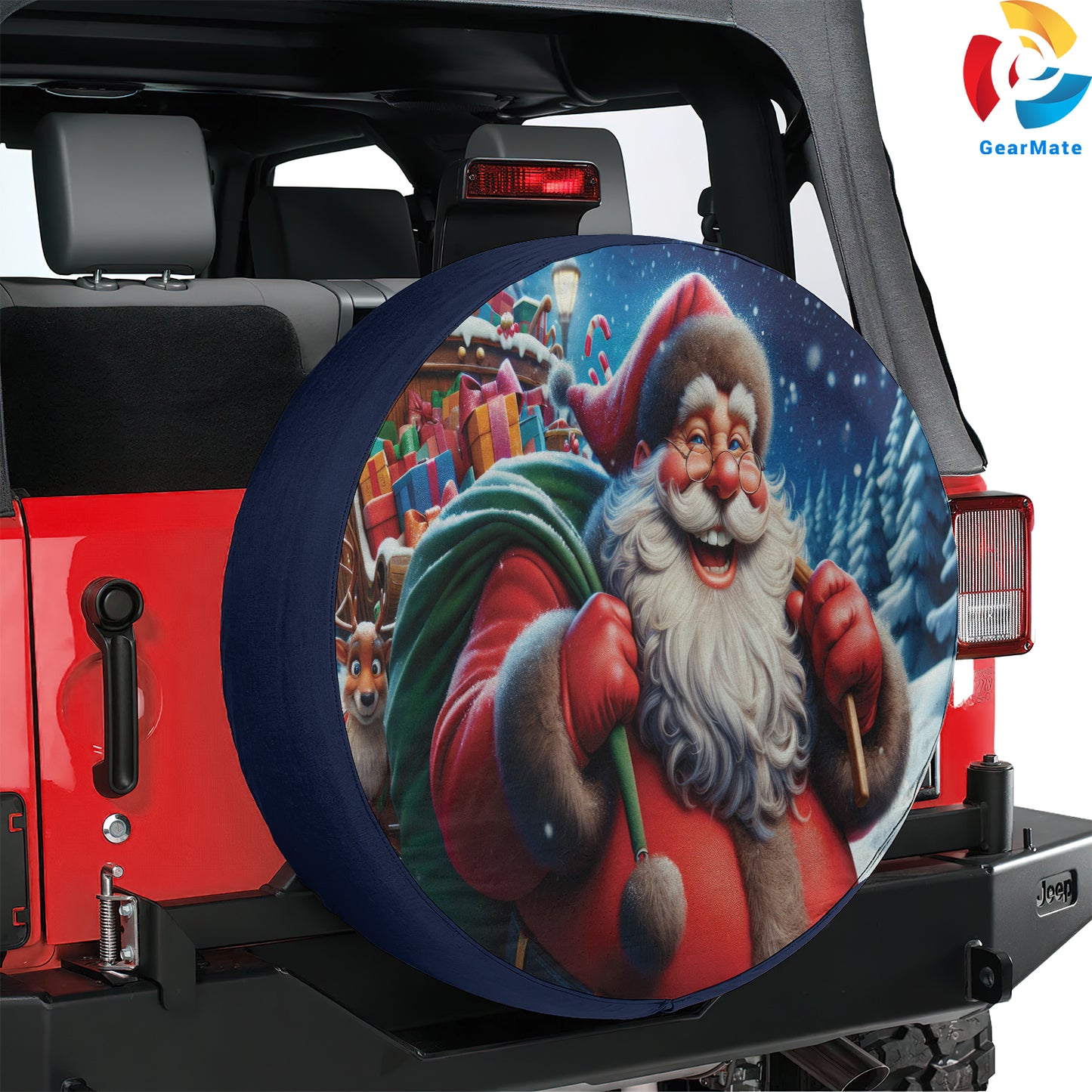 Merry Christmas 2024 Holiday Cheer Spare Tire Cover – Premium Waterproof UV Resistant Protector