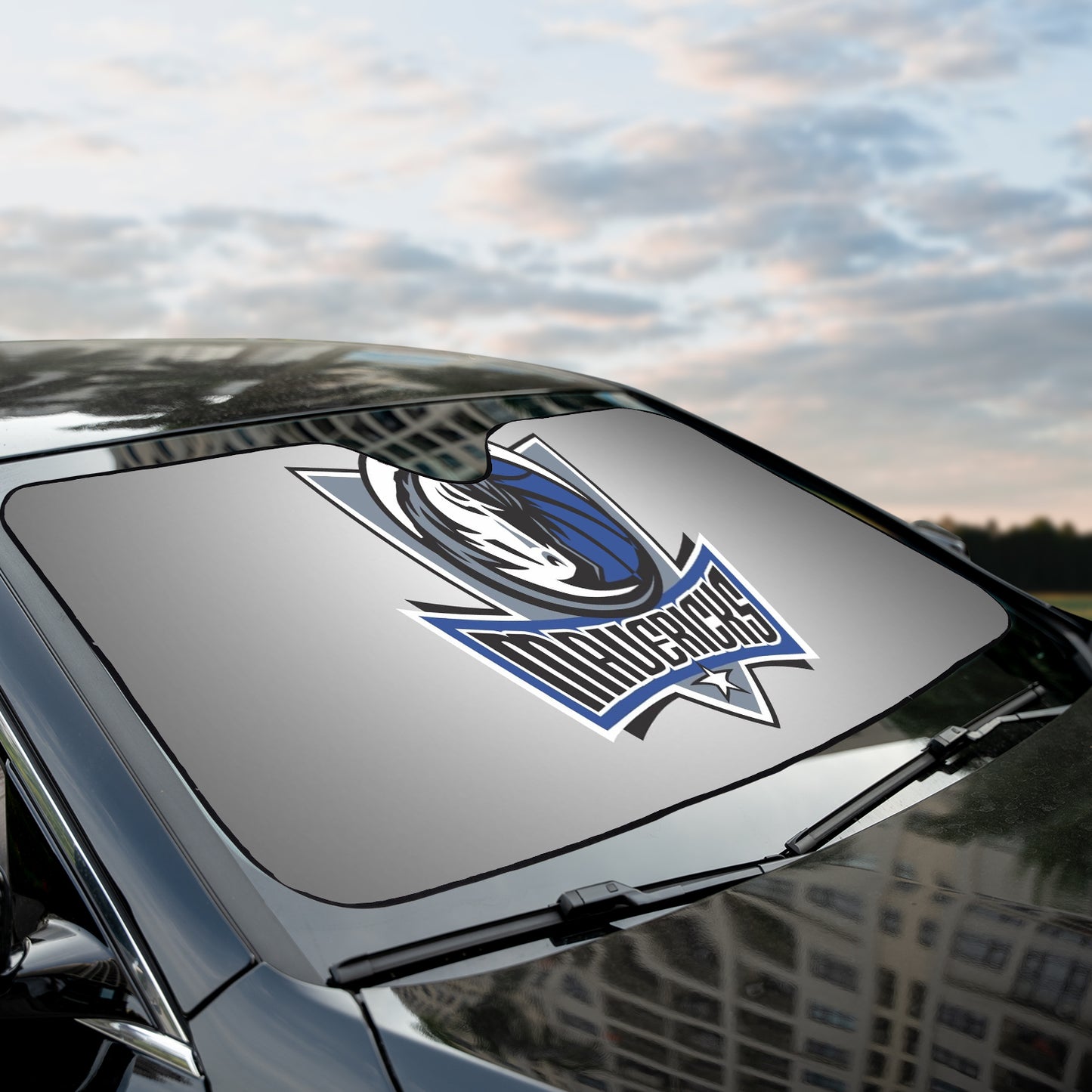 Basketball Dallas Maverick Silver Reflective Car Sunshade – Premium Heat & UV Protection, Universal Fit