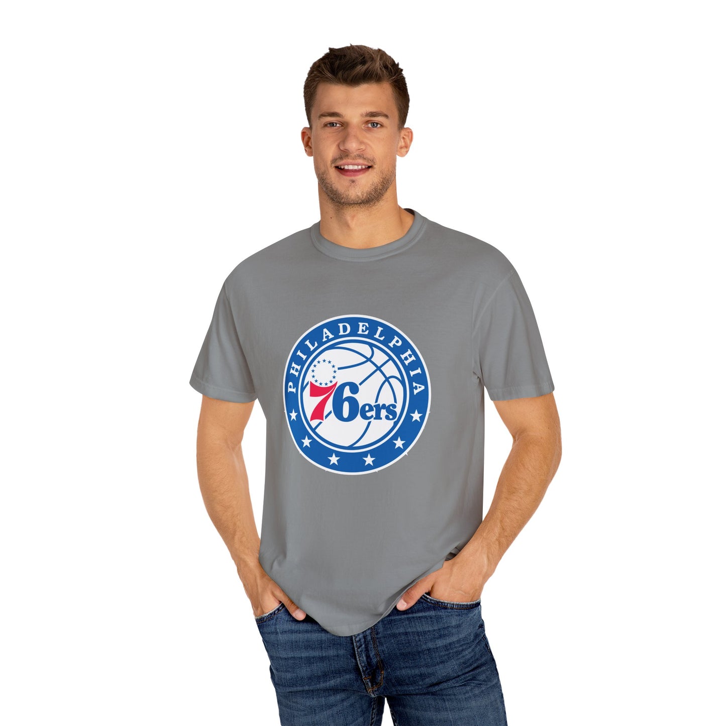 Philadelphia 76ers Basketball Life Garment-Dyed T-Shirt – Premium Cotton Tee for Customization