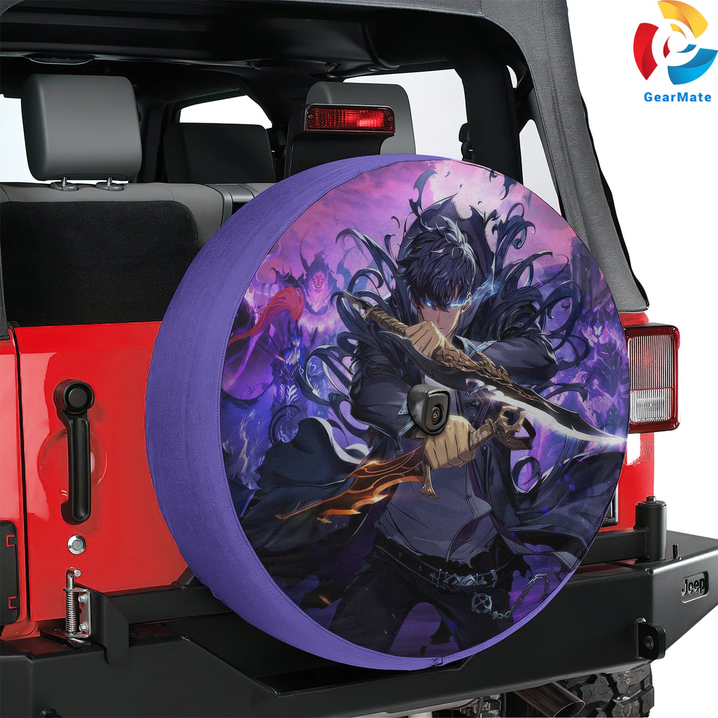 Solo Leveling Anime Spare Tire Cover – Premium Waterproof UV Resistant Protector