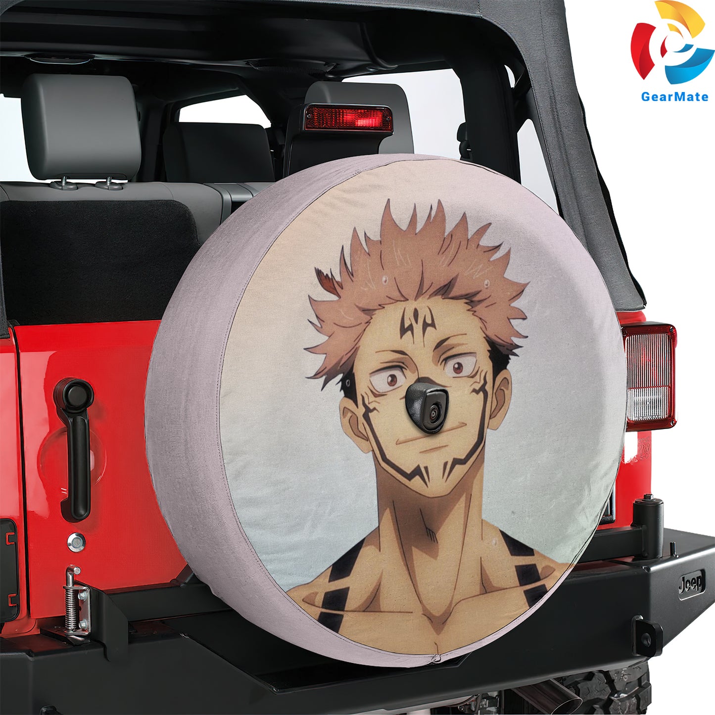 Sukuna Jujutsu Kaisen Spare Tire Cover – Premium Waterproof UV Resistant Protector