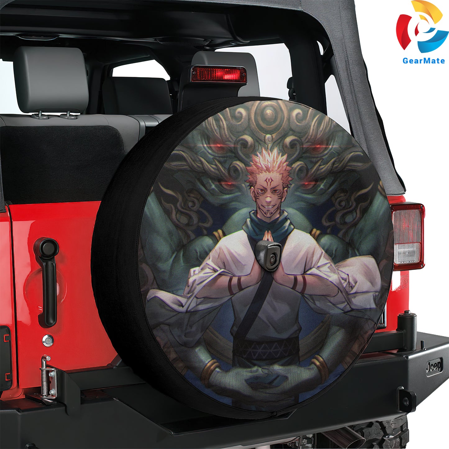 Sukuna Jujutsu Kaisen Spare Tire Cover – Premium Waterproof UV Resistant Protector