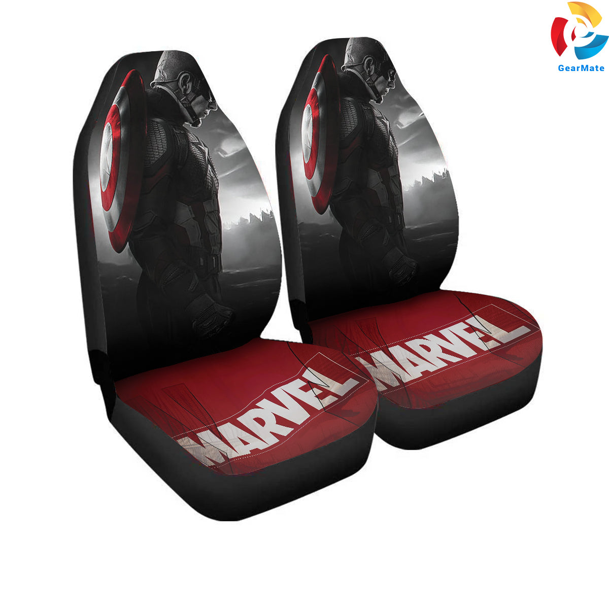 Captain America Marvel Car Seat Covers – High Quality Graphic and Polar Fleece Protector Set