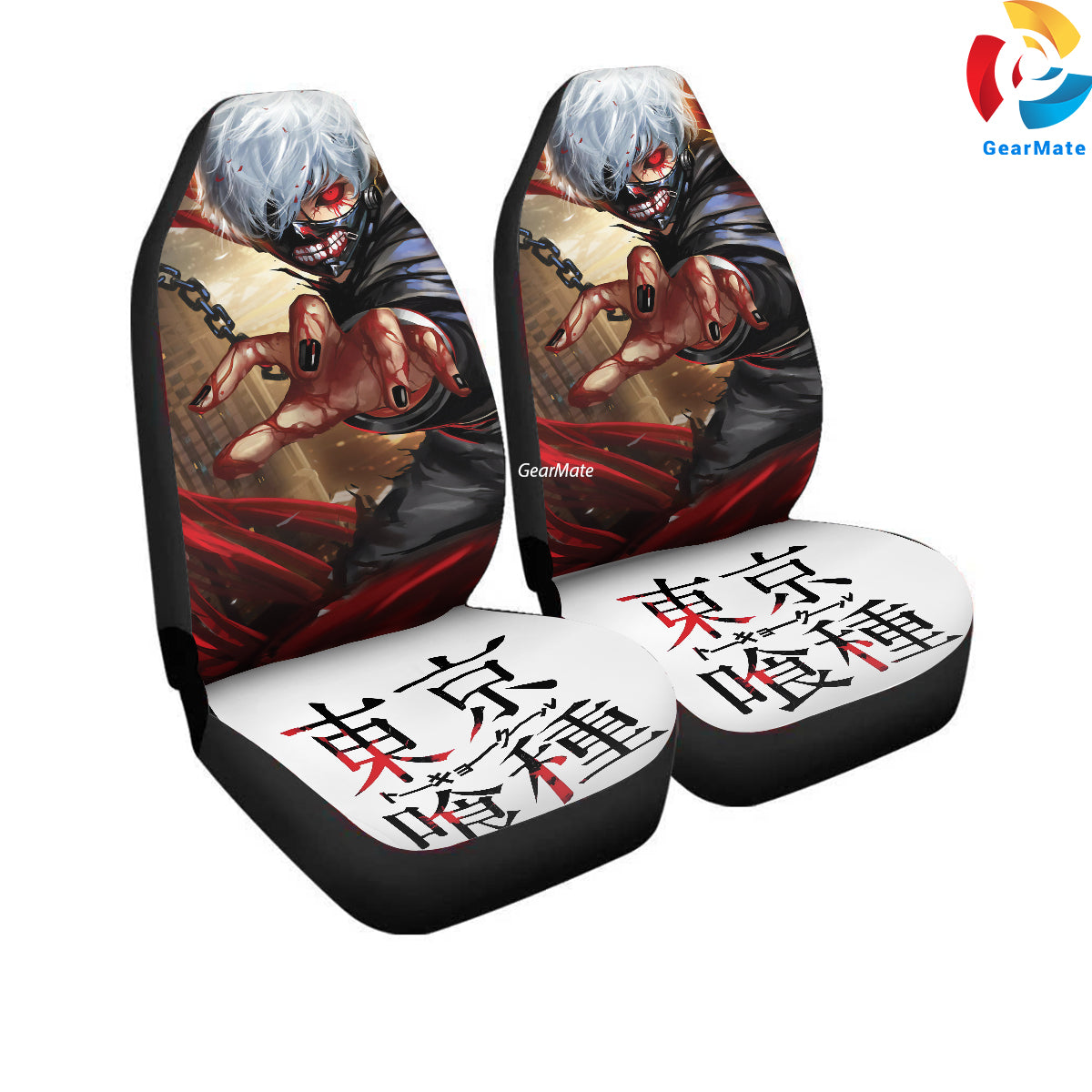 Tokyo Ghoul Kaneki Power Car Seat Covers – High Quality Graphic and Polar Fleece Protector Set