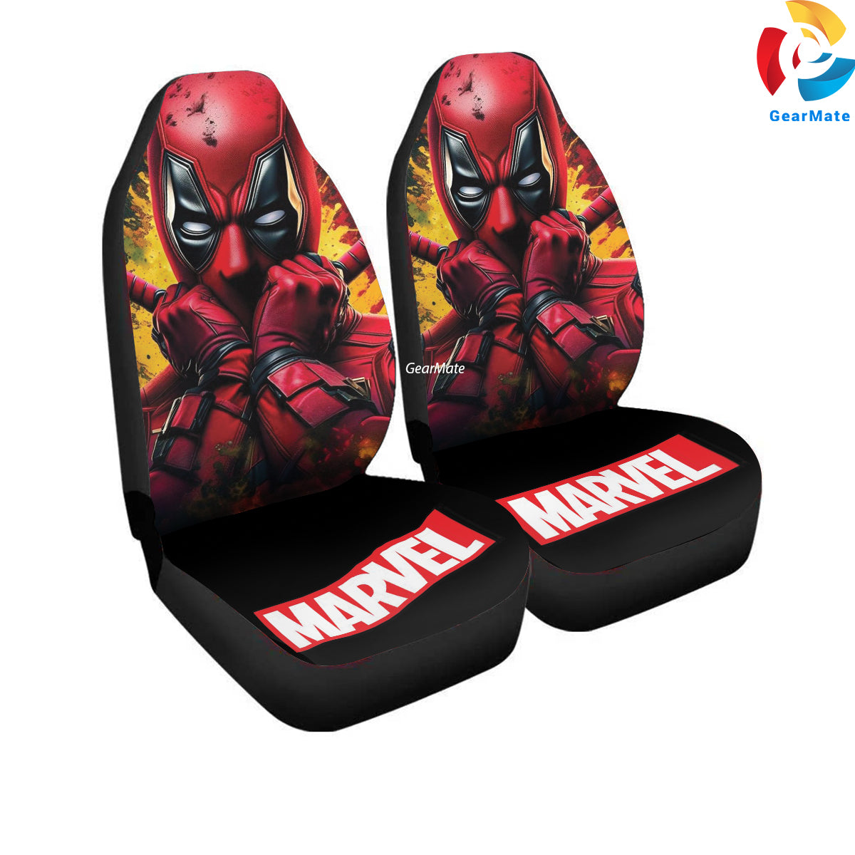 Marvel Deadpool Car Seat Covers – High Quality Graphic and Polar Fleece Protector Set