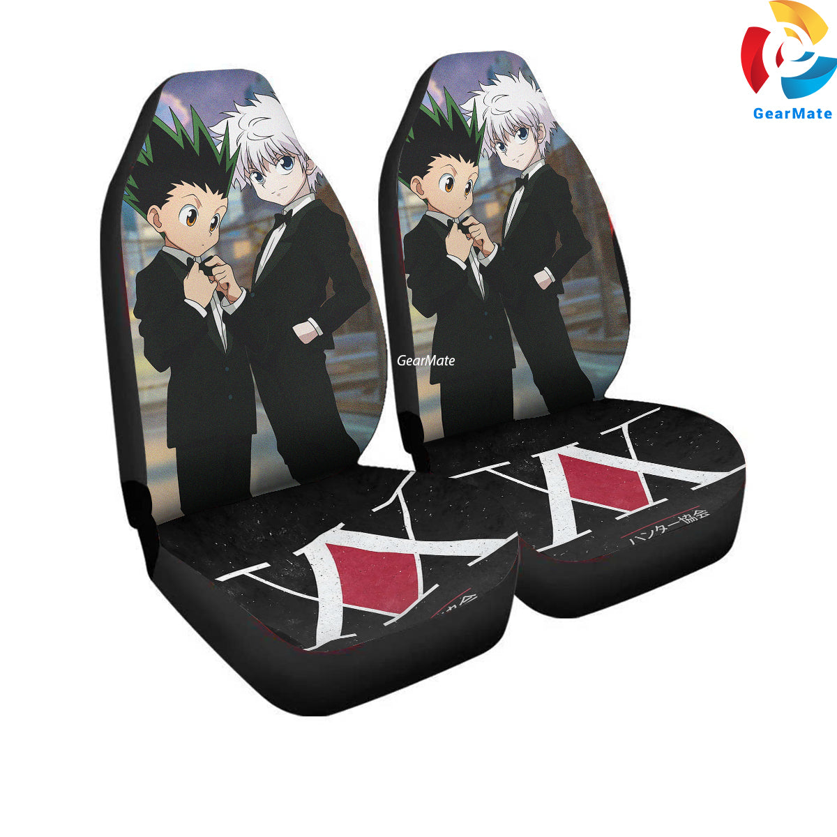 Hunter X Hunter Black Suite Car Seat Covers – High Quality Graphic and Polar Fleece Protector Set