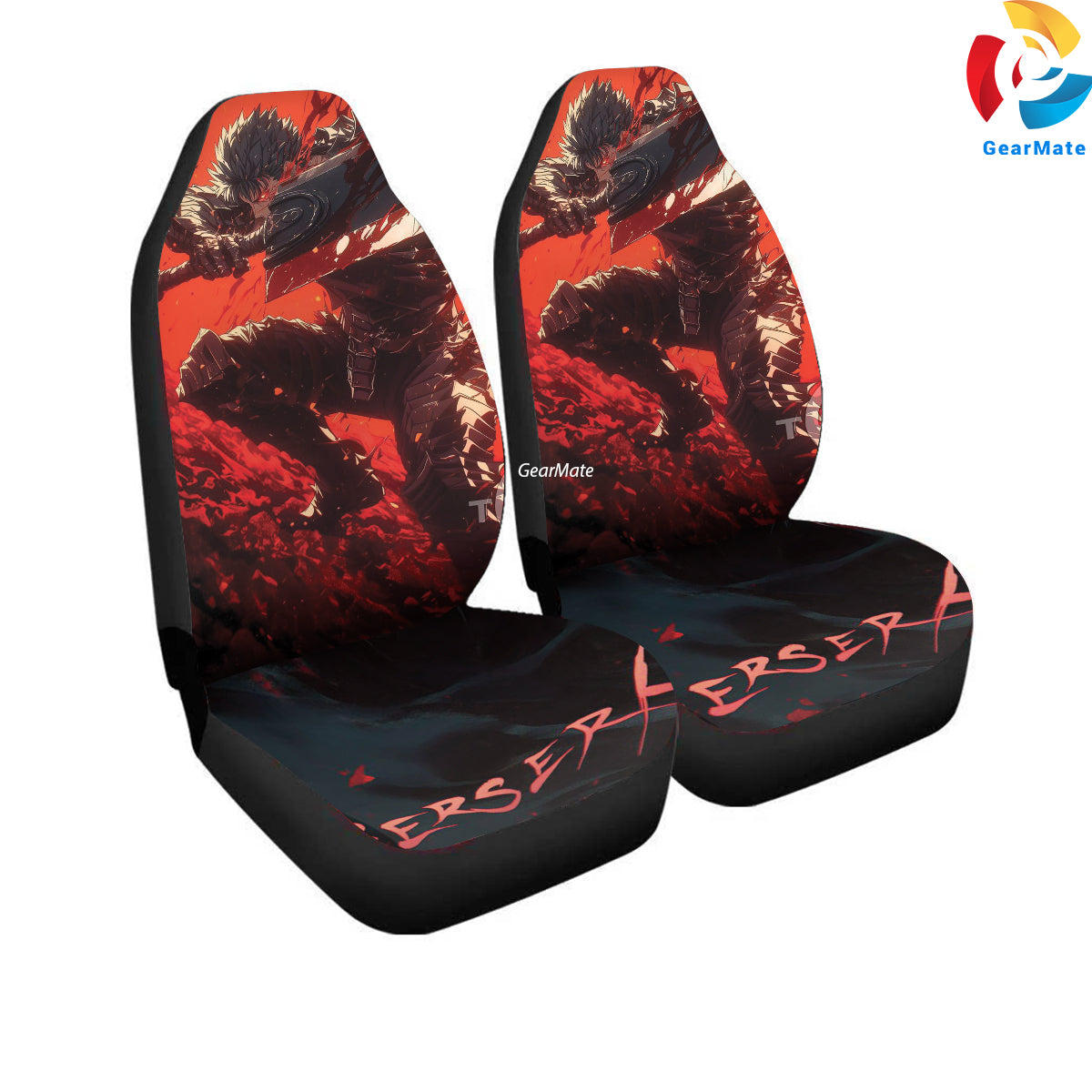 Berserk The Black Swordman Guts Car Seat Covers – High Quality Graphic and Polar Fleece Protector Set