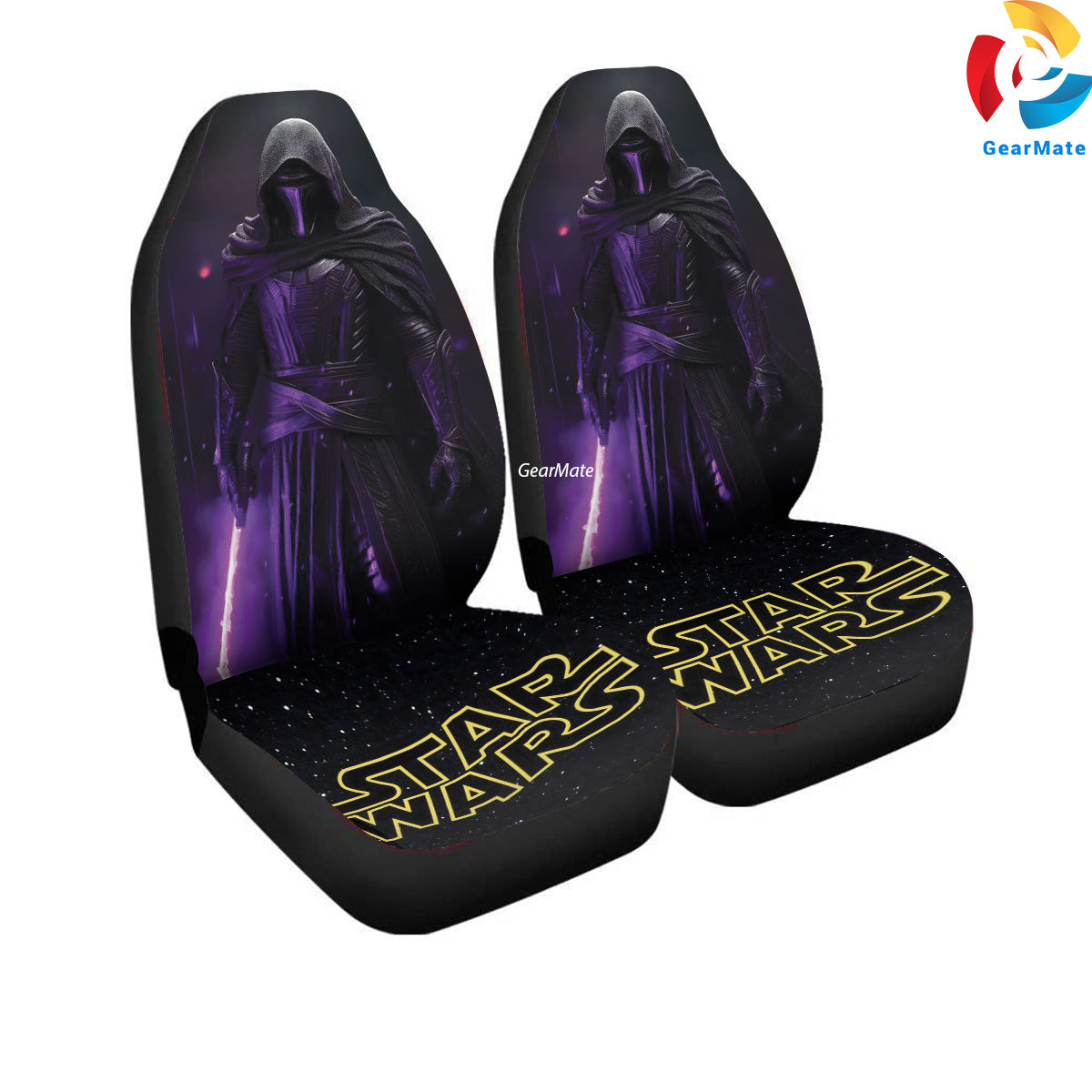 Starwars The Mandalorian Purple Sword Car Seat Covers – High Quality Graphic and Polar Fleece Protector Set