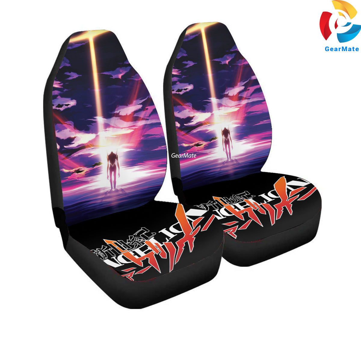 New Genesis Evangelion Skyline Car Seat Covers – High Quality Graphic and Polar Fleece Protector Set