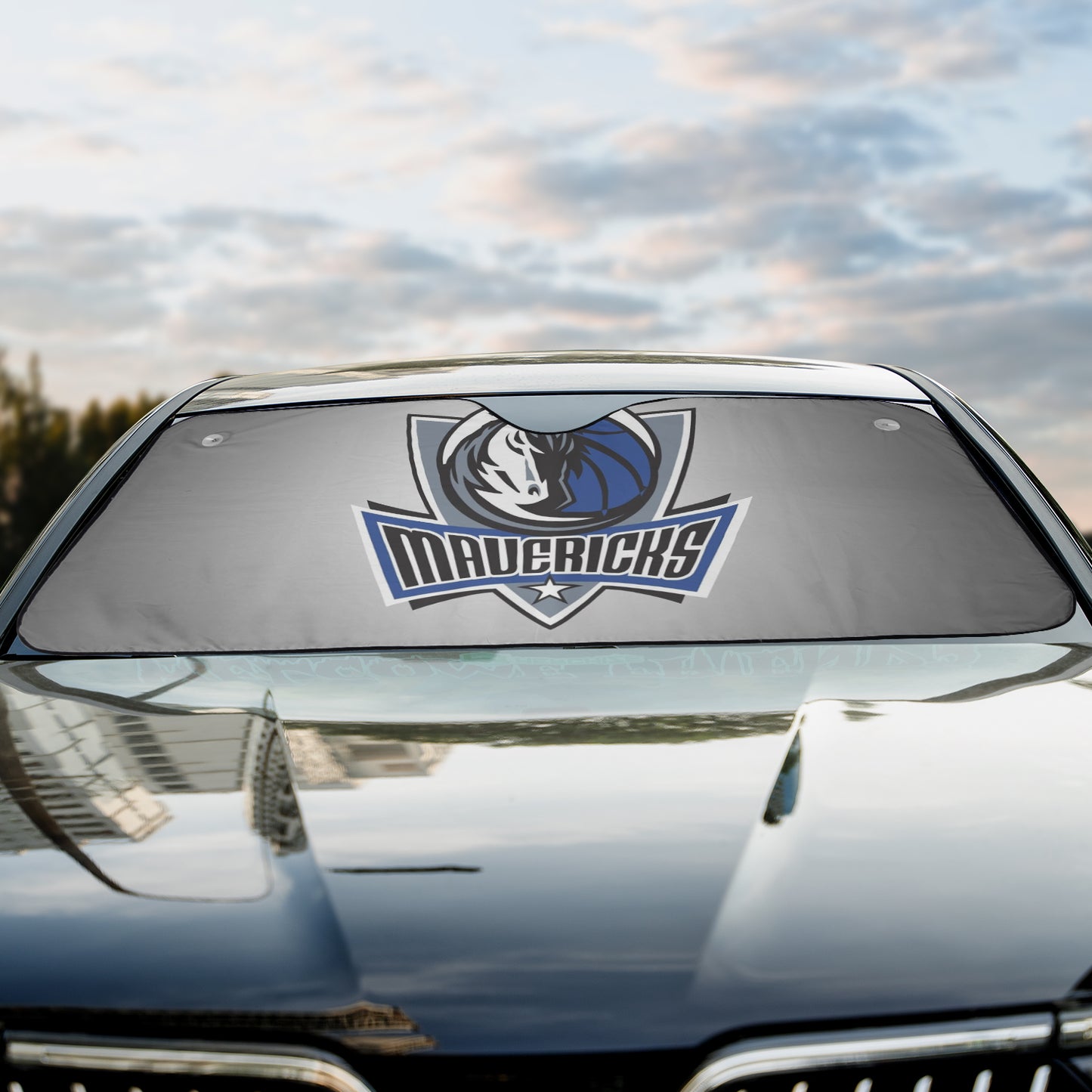 Basketball Dallas Maverick Silver Reflective Car Sunshade – Premium Heat & UV Protection, Universal Fit