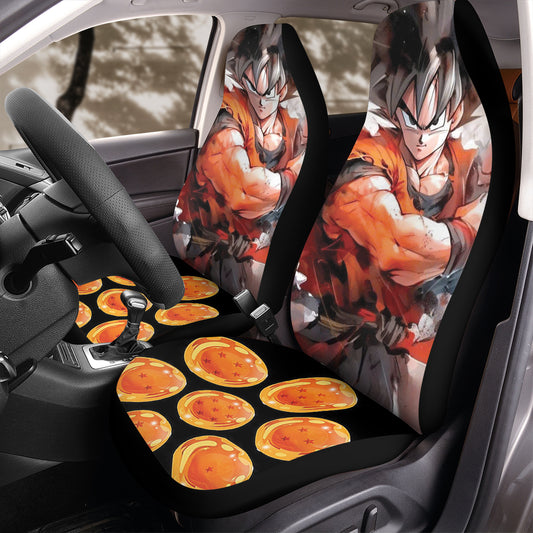 Goku Dragon Balls Seat Covers – High Quality Graphic and Polar Fleece Protector Set