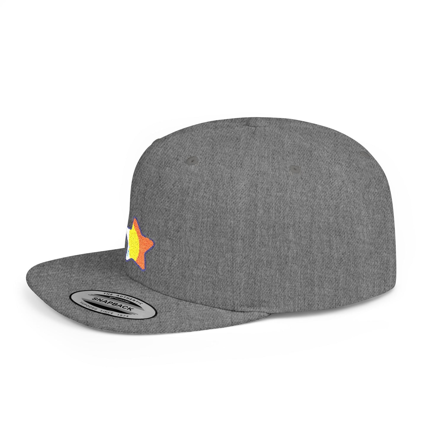 Icons Embroidered Star Yellow Flat Bill Snapback – Lightweight, Custom Fit, Premium Quality
