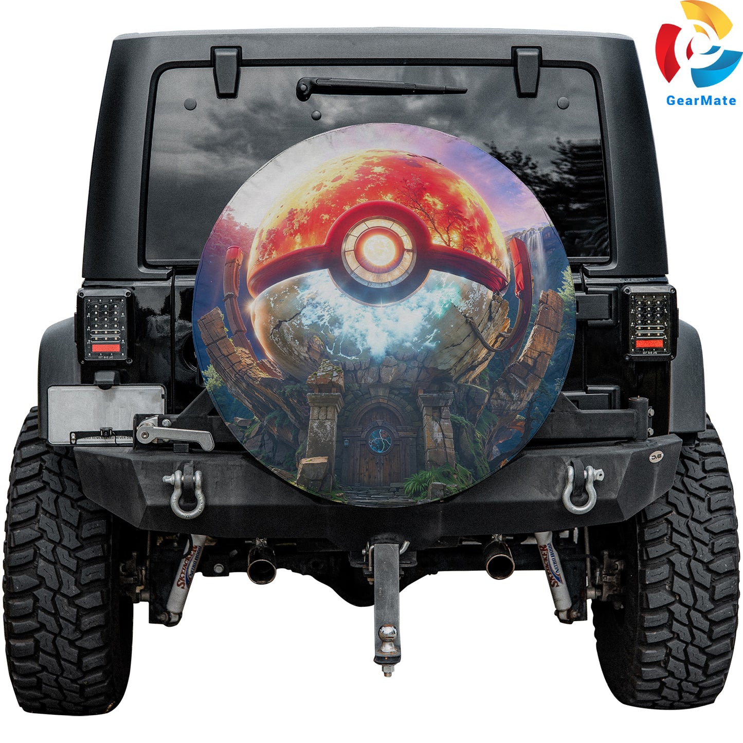 Pokemon Ball House Anime Spare Tire Cover – Premium Waterproof UV Resistant Protector
