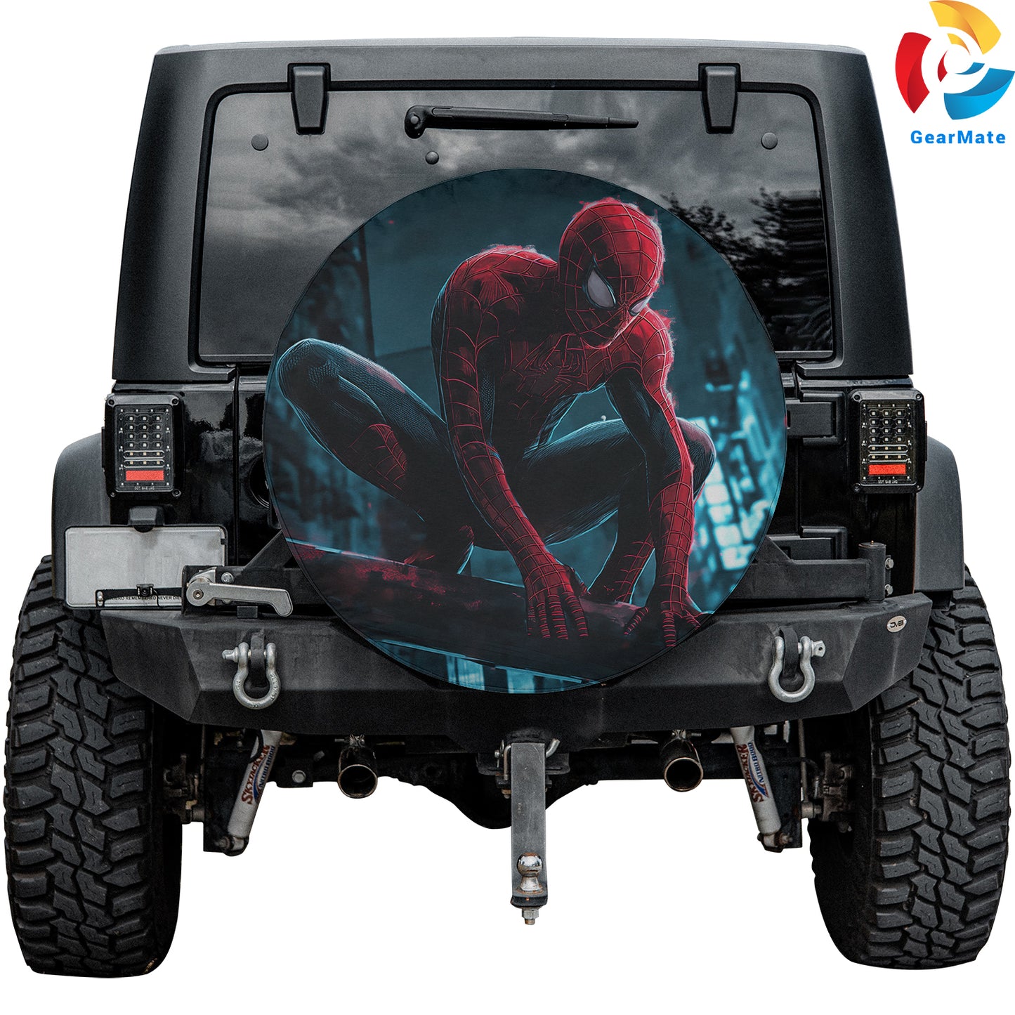 Spiderman Marvel Cyberpunk Sci-Fi Spare Tire Cover – Premium Waterproof UV Resistant Protector