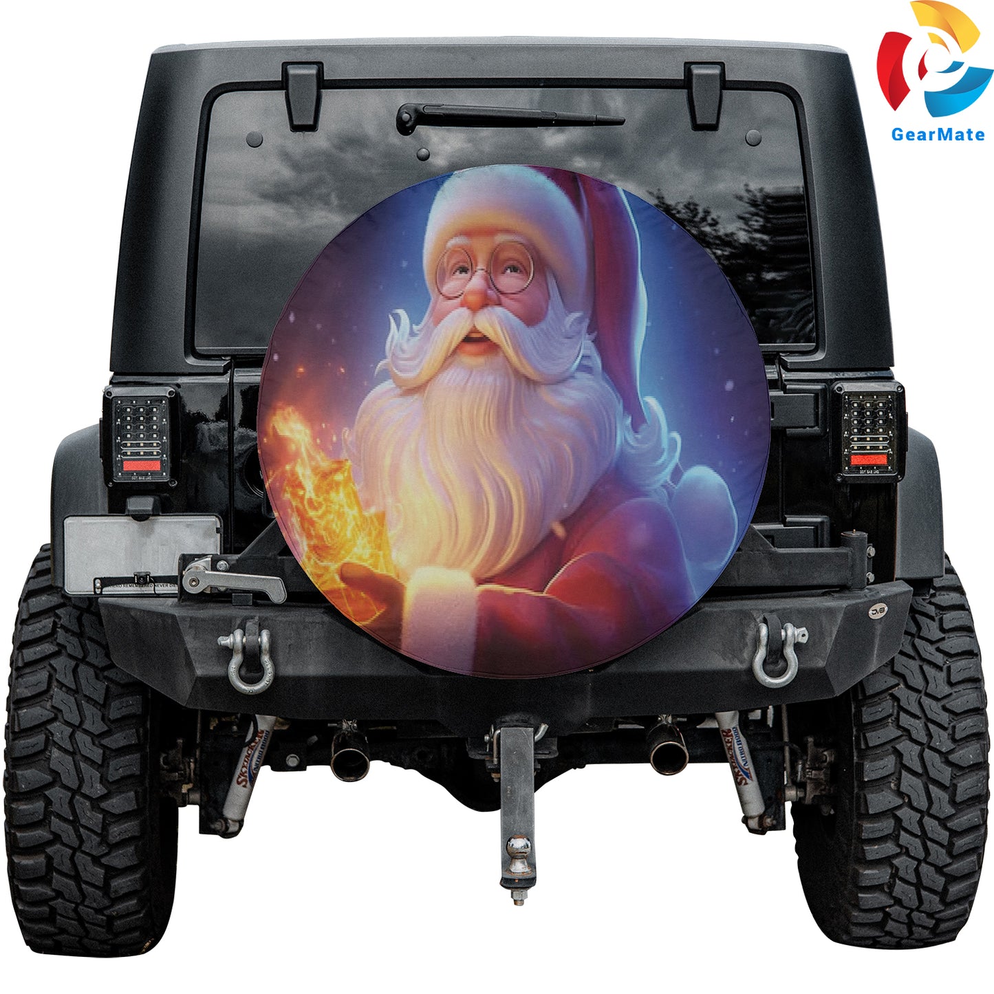 Merry Christmas 2024 Santa Vibes Spare Tire Cover – Premium Waterproof UV Resistant Protector