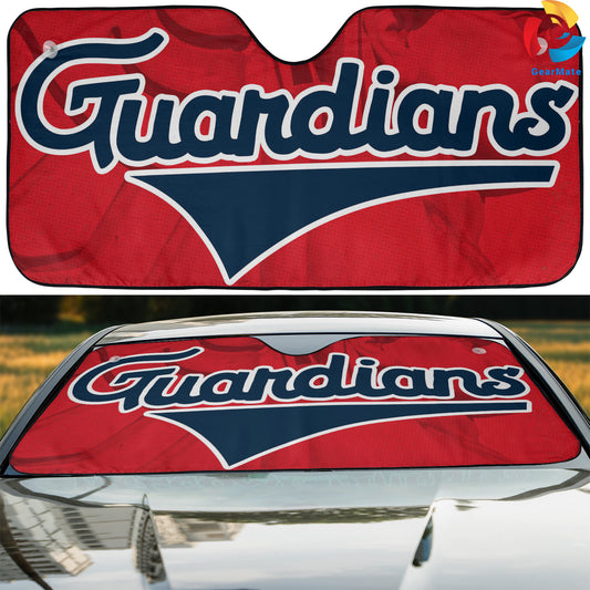 Cleveland Guardians MLB Baseball Team Spirit Background Reflective Car Sunshade – Premium Heat & UV Protection, Universal Fit