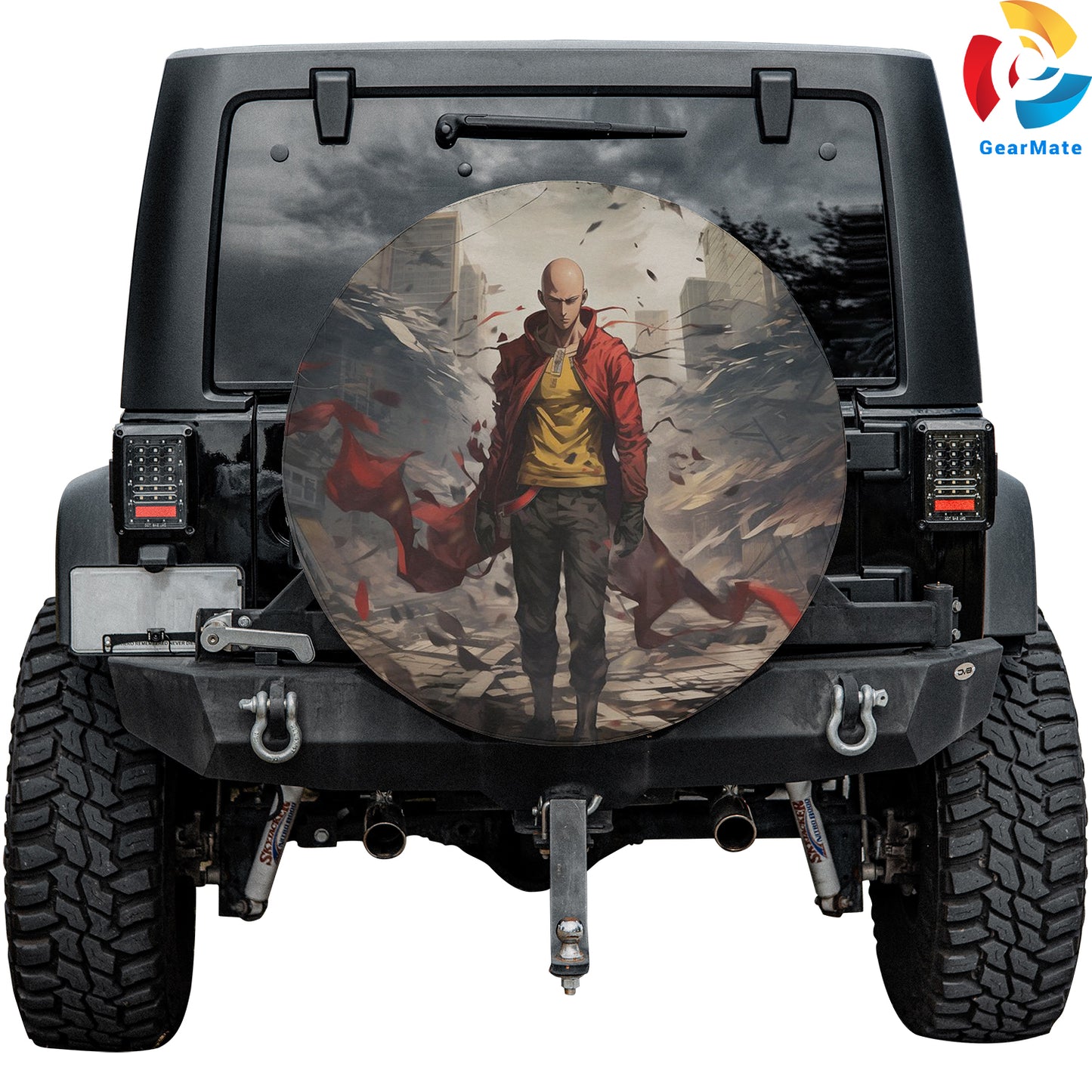 One Punch Man Saitama Spare Tire Cover – Premium Waterproof UV-Resistant Protector