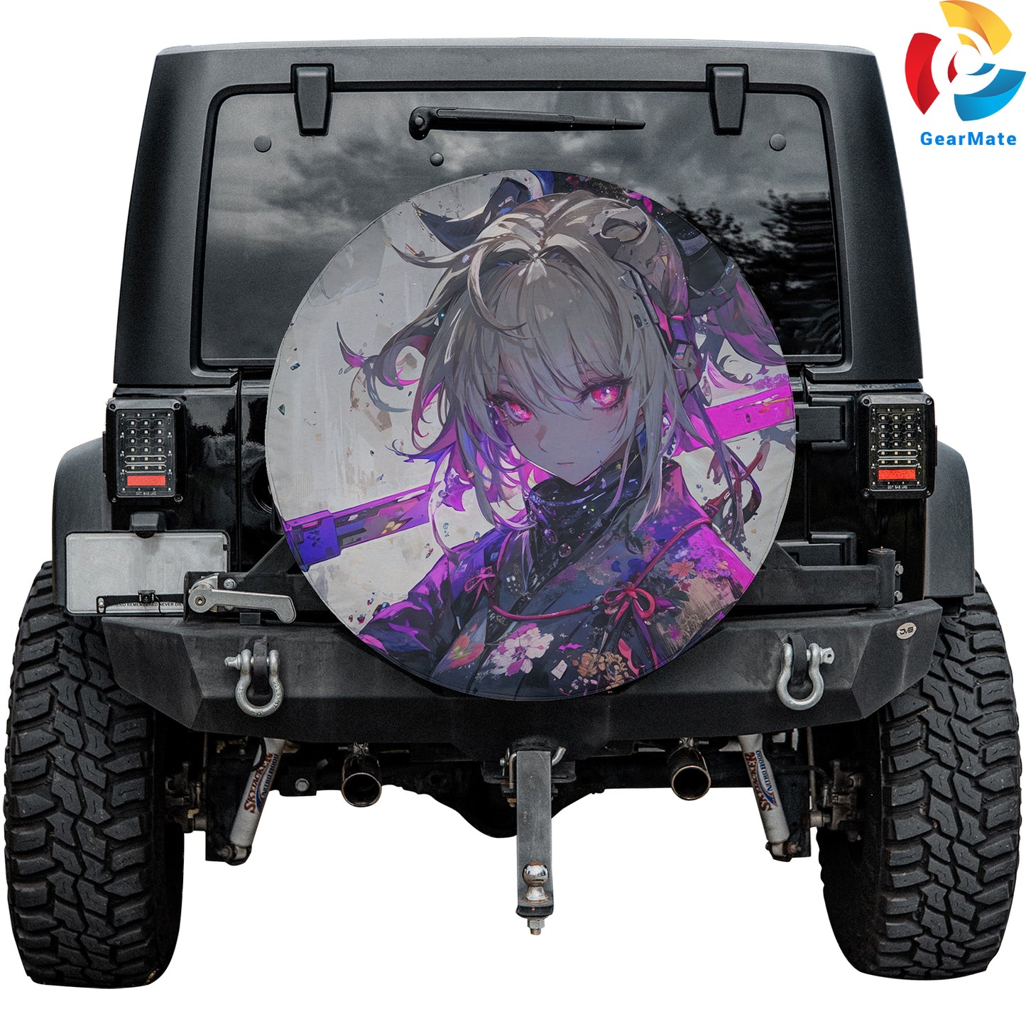 Samurai Girl Katana Spare Tire Cover – Premium Waterproof UV Resistant Protector