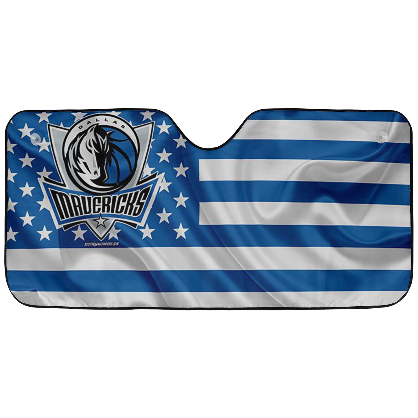 Basketball Dallas Maverick American Flag Reflective Car Sunshade – Premium Heat & UV Protection, Universal Fit