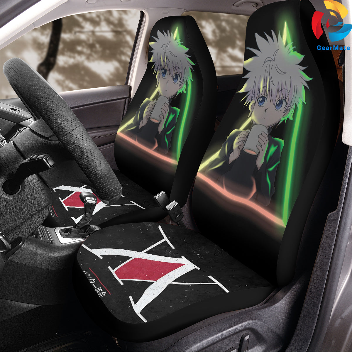 Hunter X Hunter Killua Neon Car Seat Covers – High Quality Graphic and Polar Fleece Protector Set