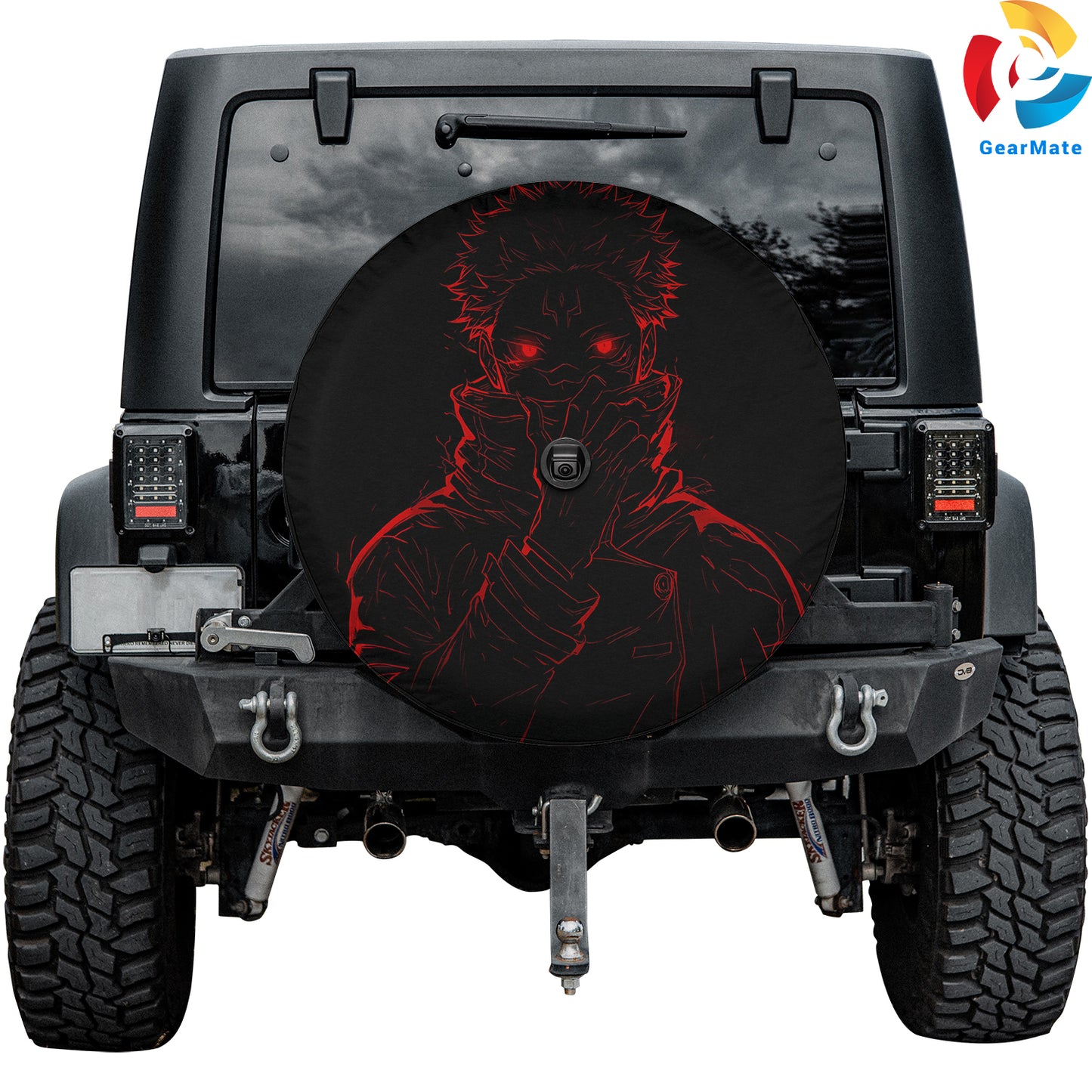 Sukuna Jujutsu Kaisen Spare Tire Cover – Premium Waterproof UV Resistant Protector