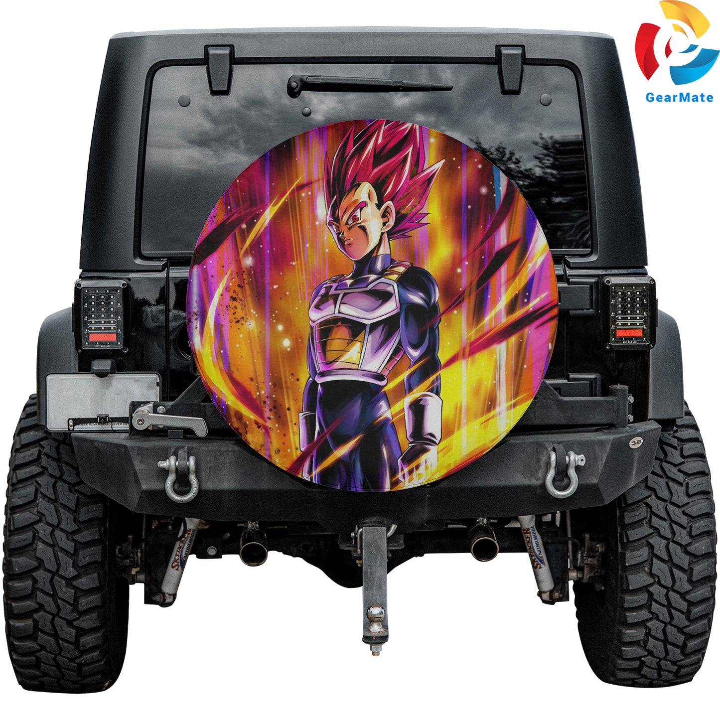 Dragon Ball Super Saiyan God Vegeta Legends Spare Tire Cover – Premium Waterproof UV-Resistant Protector