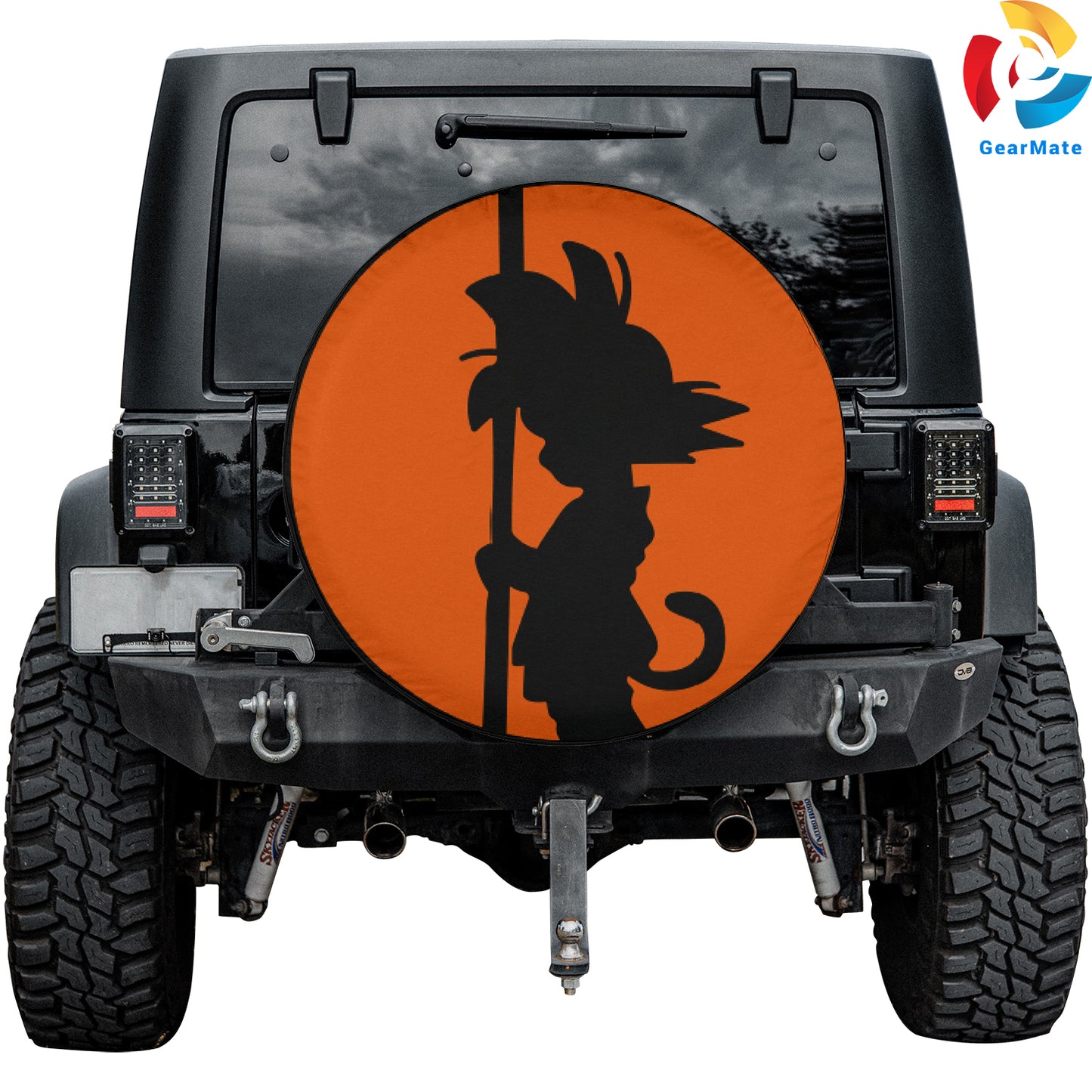 Son Goku Silhouette Spare Tire Cover – Premium Waterproof UV-Resistant Protector