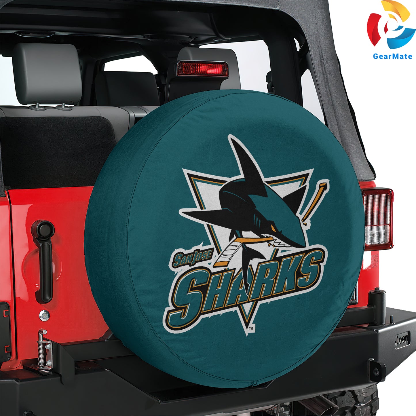 San Jose Sharks Hockey Season Spare Tire Cover – Premium Waterproof UV-Resistant Protector