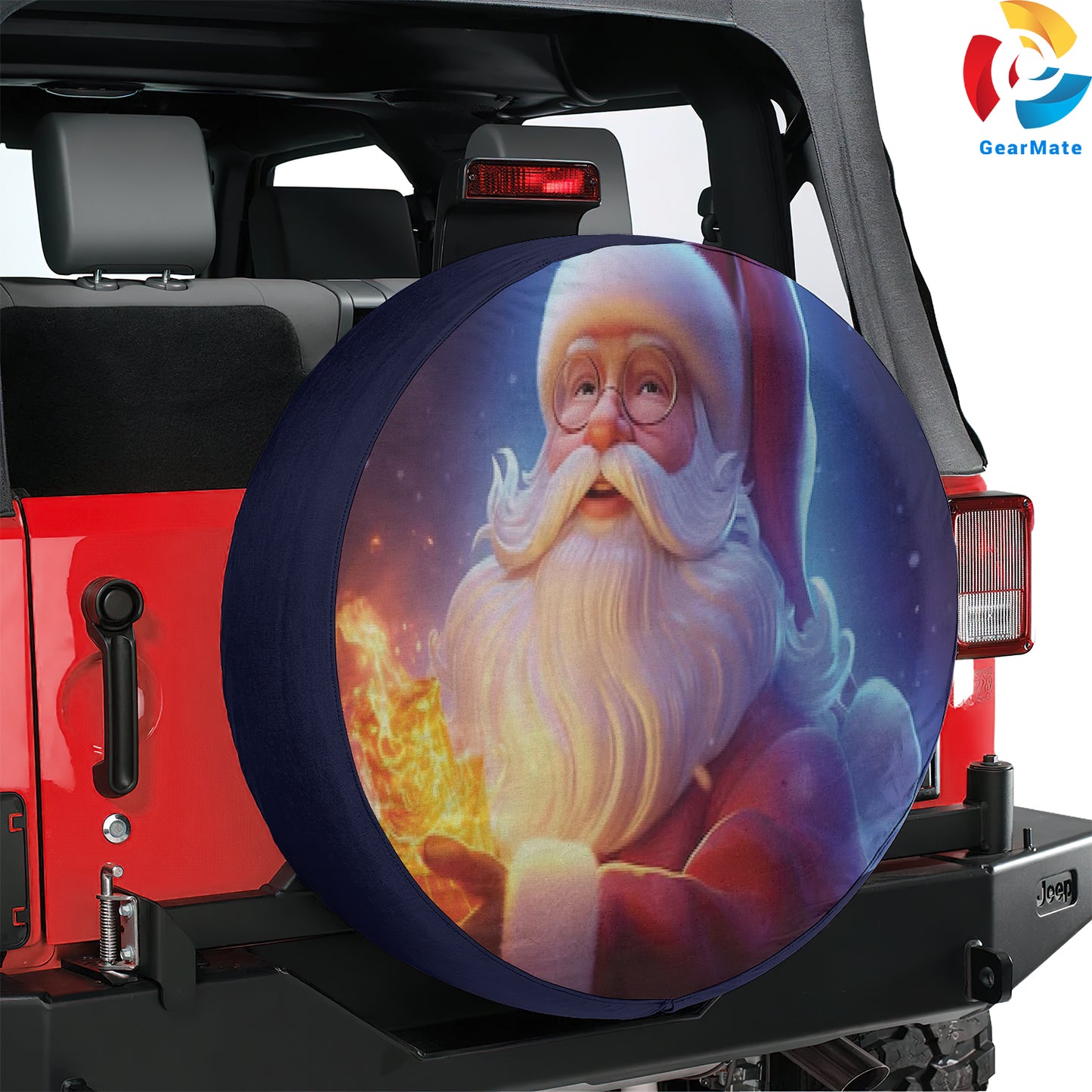 Merry Christmas 2024 Santa Vibes Spare Tire Cover – Premium Waterproof UV Resistant Protector