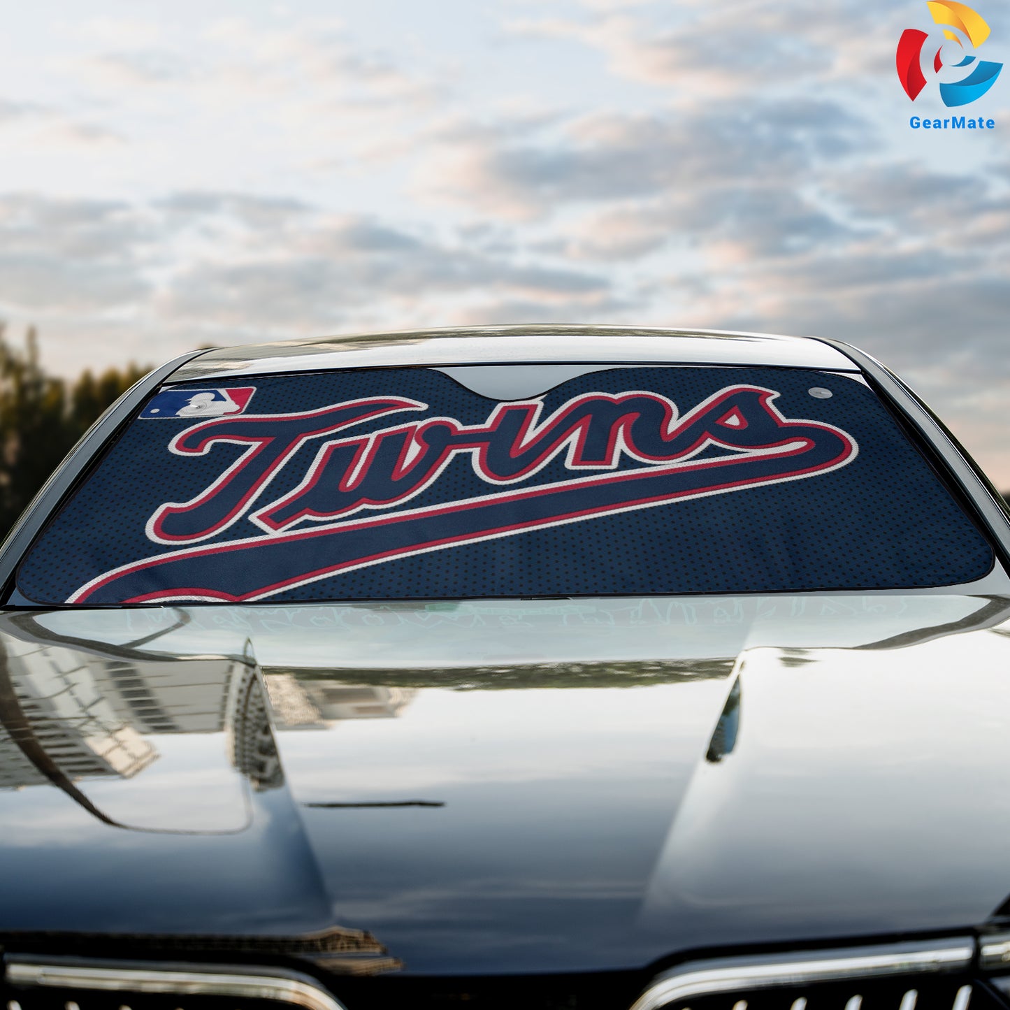 Minnesota Twins MLB Baseball Logo Letters Reflective Car Sunshade – Premium Heat & UV Protection, Universal Fit