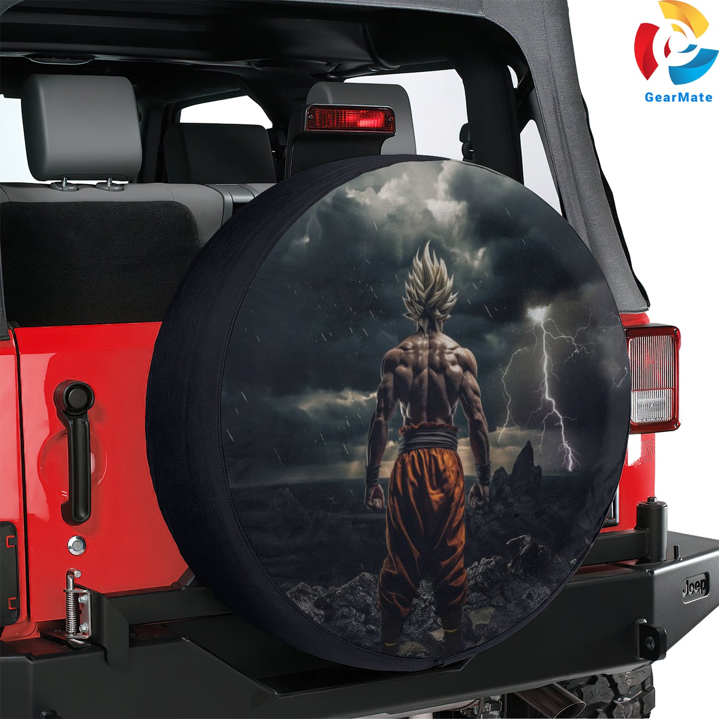 Dragon Ball Super Saiyan Goku Spare Tire Cover – Premium Waterproof UV-Resistant Protector