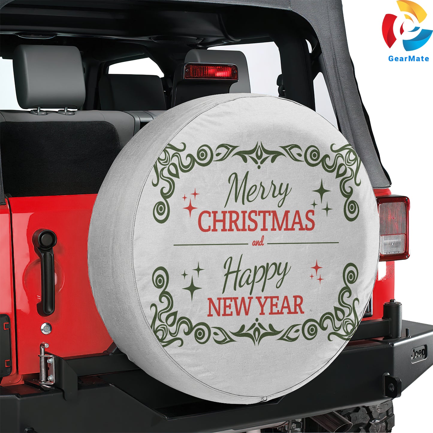 Merry Christmas Happy New Year 2024 Spare Tire Cover – Premium Waterproof UV Resistant Protector