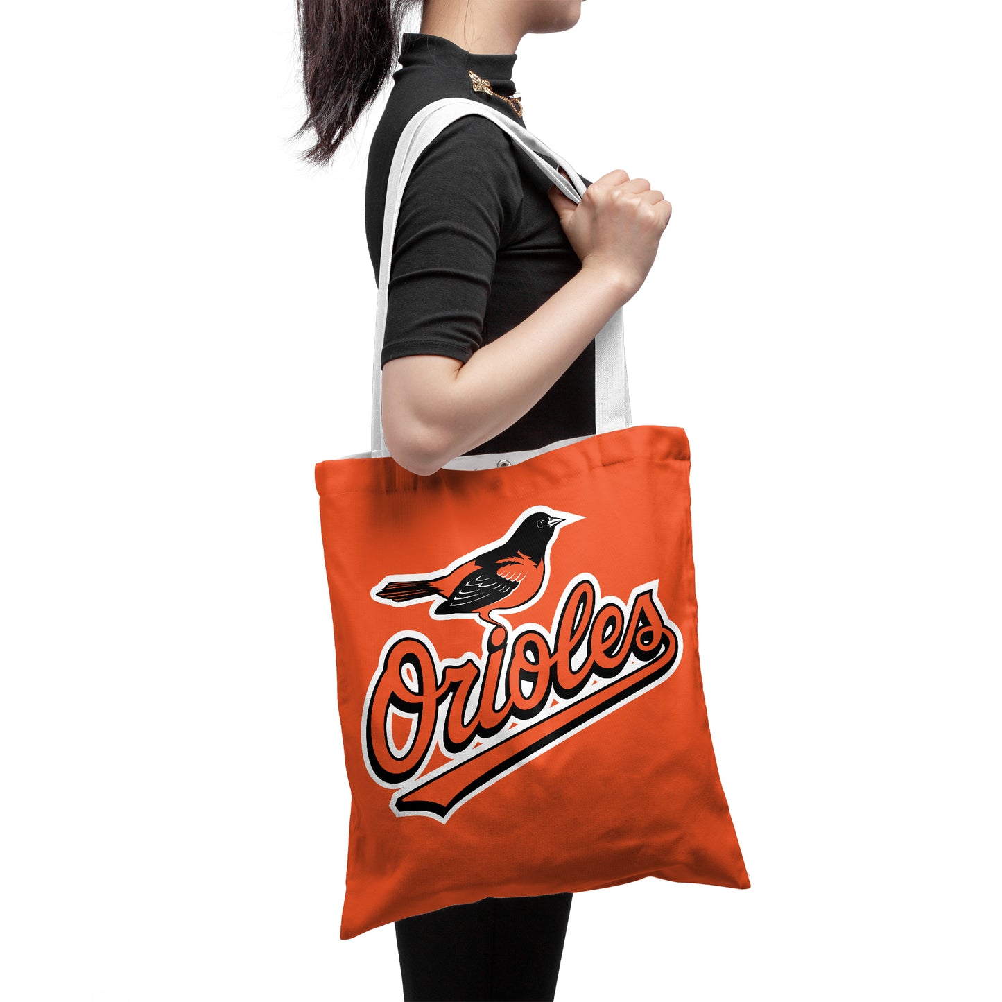 MLB Baltimore Orioles Baseball Love Polyester Canvas Tote Bag - Durable and Stylish