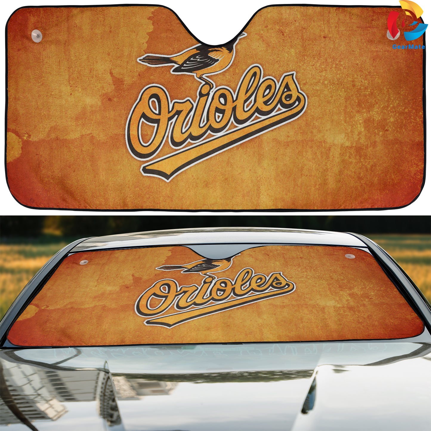 Baltimore Orioles MLB Baseball Life Reflective Car Sunshade – Premium Heat & UV Protection, Universal Fit