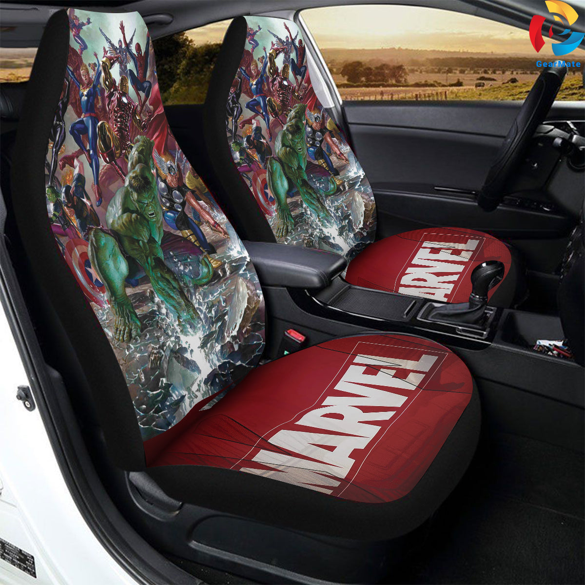 Marvel Superheroes Assemble Car Seat Covers – High Quality Graphic and Polar Fleece Protector Set