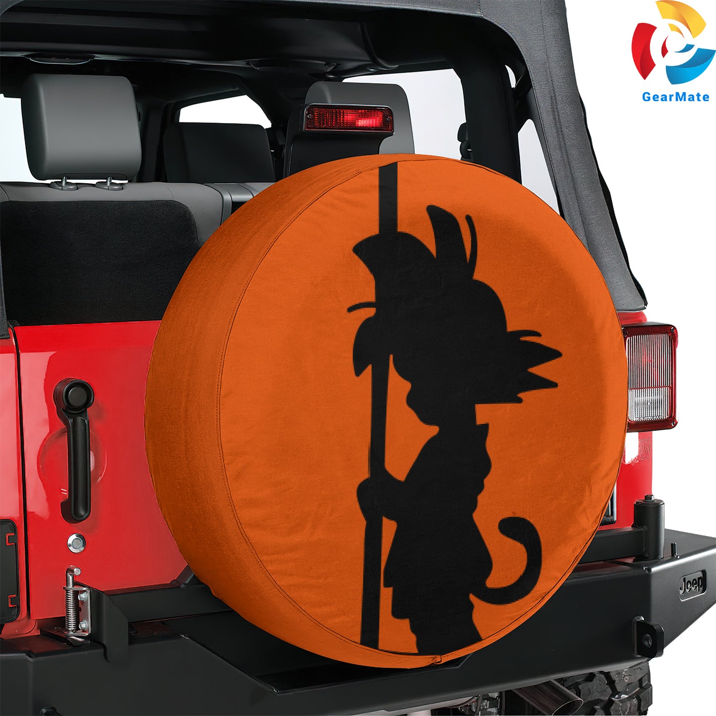 Son Goku Silhouette Spare Tire Cover – Premium Waterproof UV-Resistant Protector