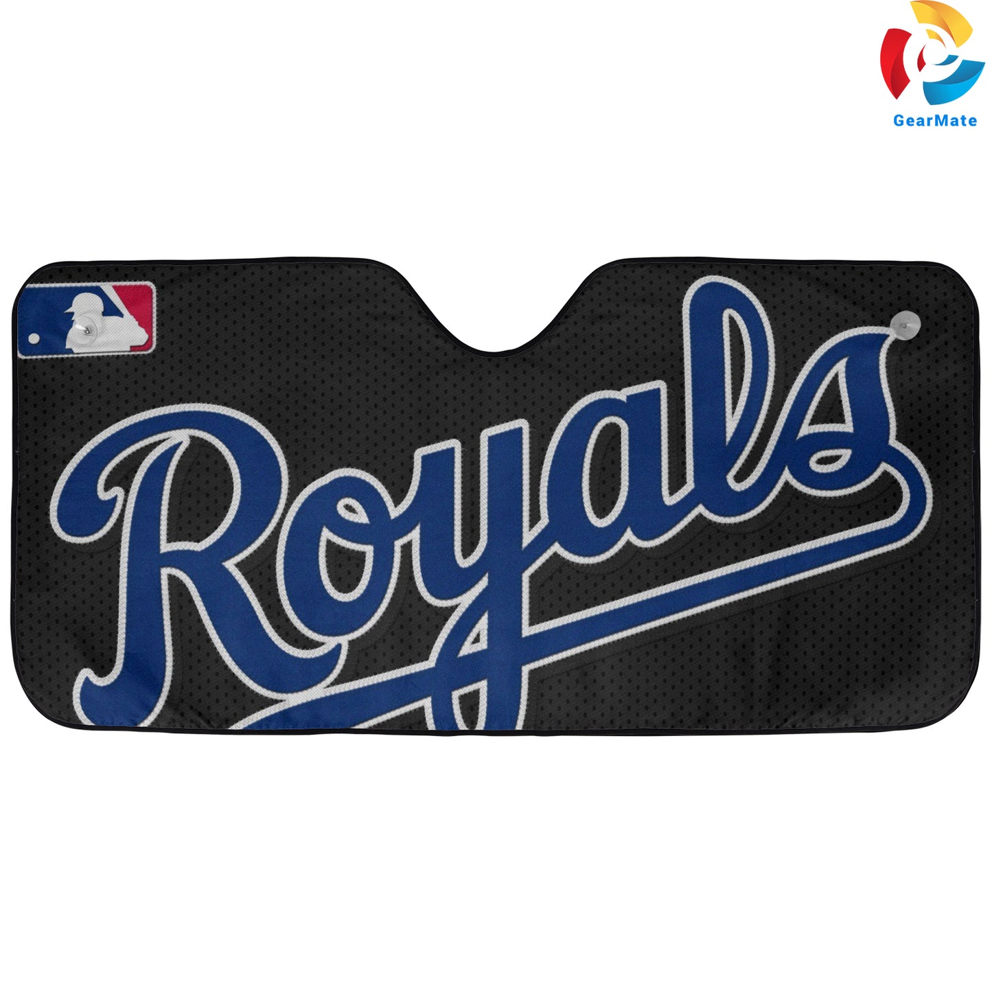 Kansas City Royals MLB Baseball Black Background Reflective Car Sunshade – Premium Heat & UV Protection, Universal Fit