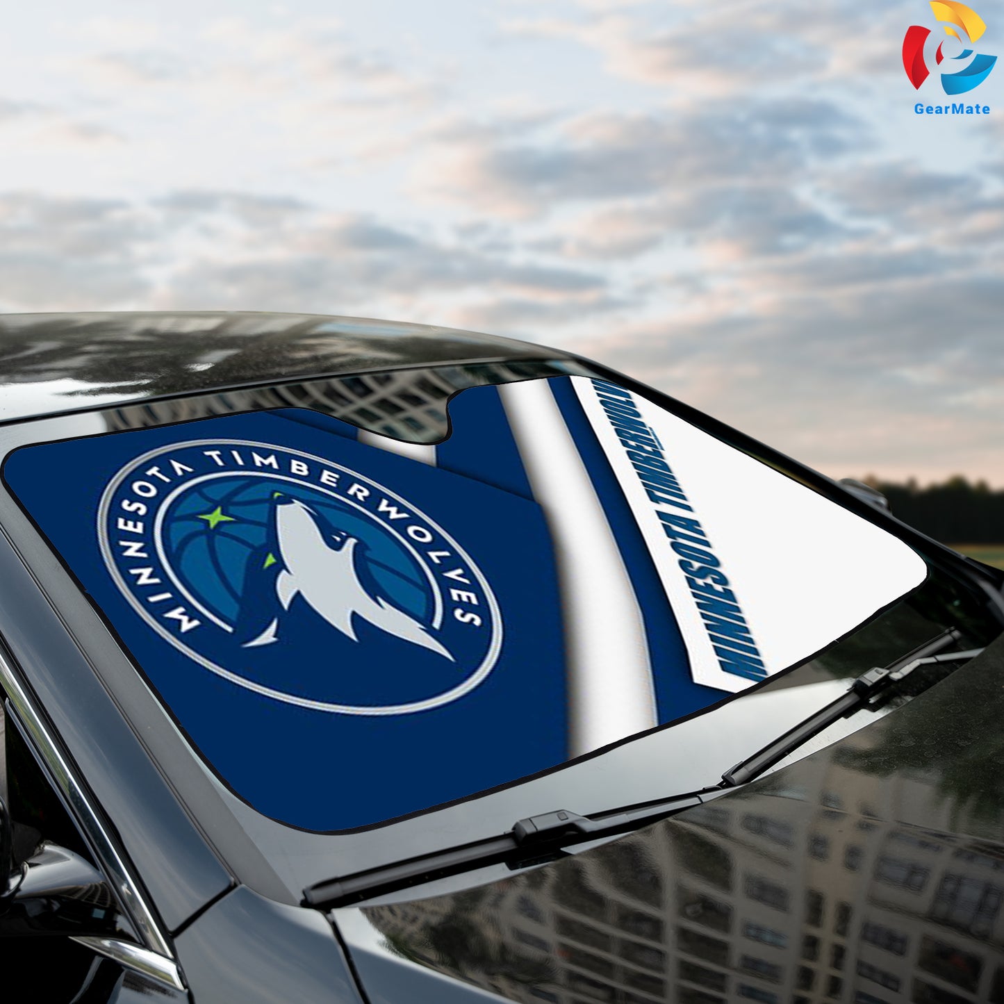 Minnesota Timberwolves NBA Basketball Team Logo Reflective Car Sunshade – Premium Heat & UV Protection, Universal Fit