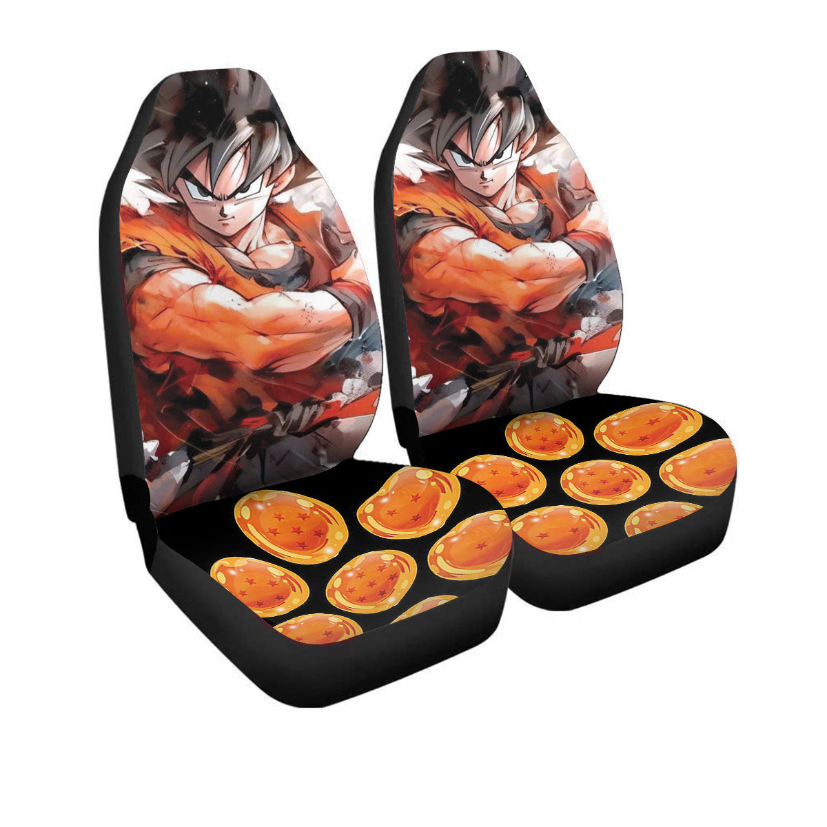 Goku Dragon Balls Seat Covers – High Quality Graphic and Polar Fleece Protector Set